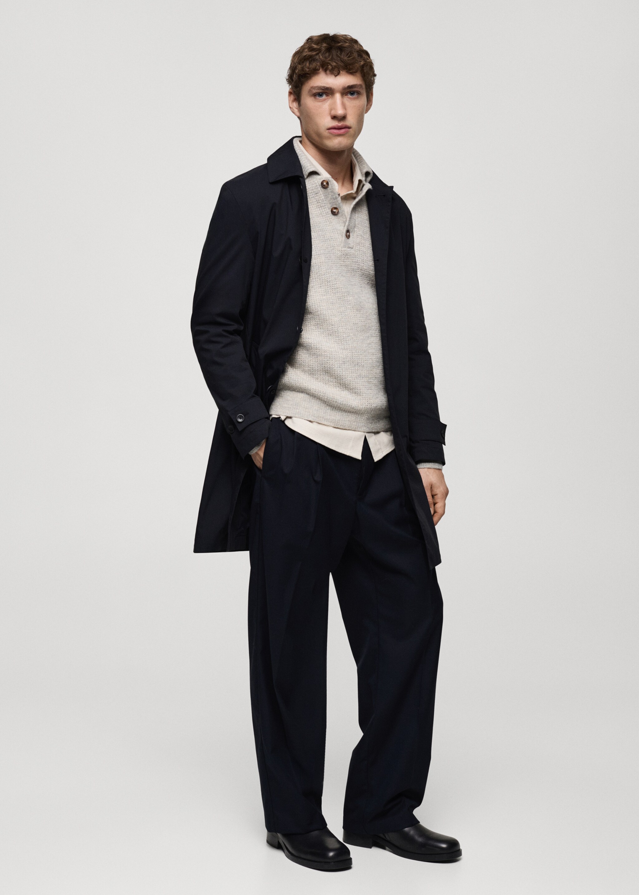 Classic water-repellent trench coat - General plane, Dark Navy. Ref: 77034434-00.