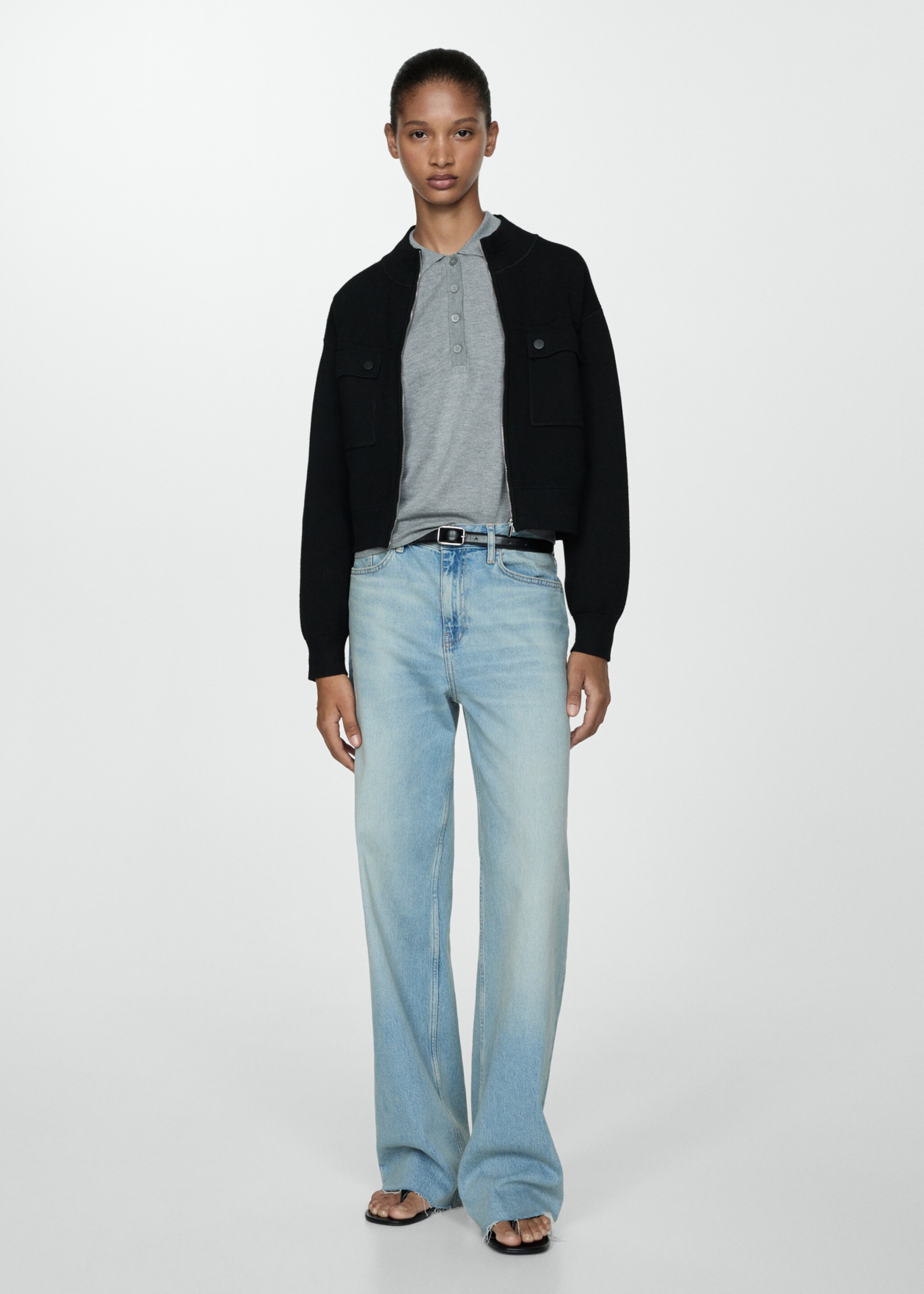 Pocket knit jacket - General plane, Black. Ref: 77034762-00.