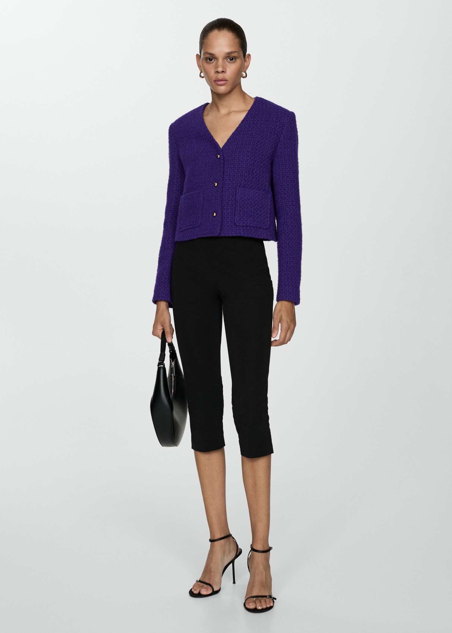 Veste tweed col V - Plan général