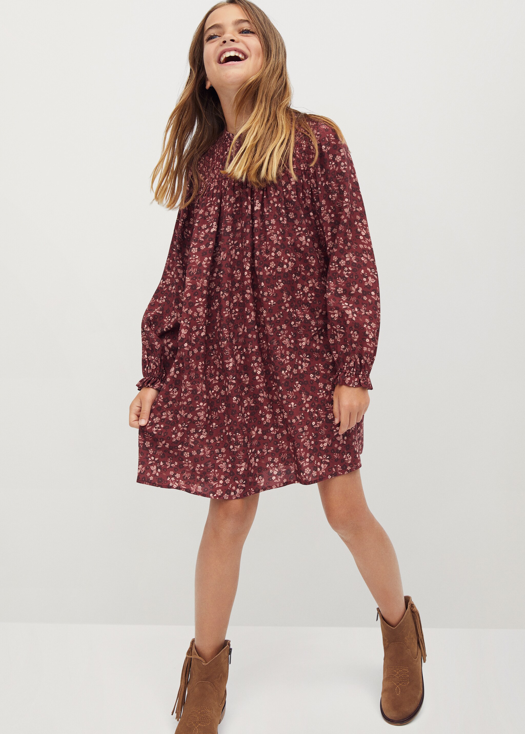 Flowy flower printed dress - General plane