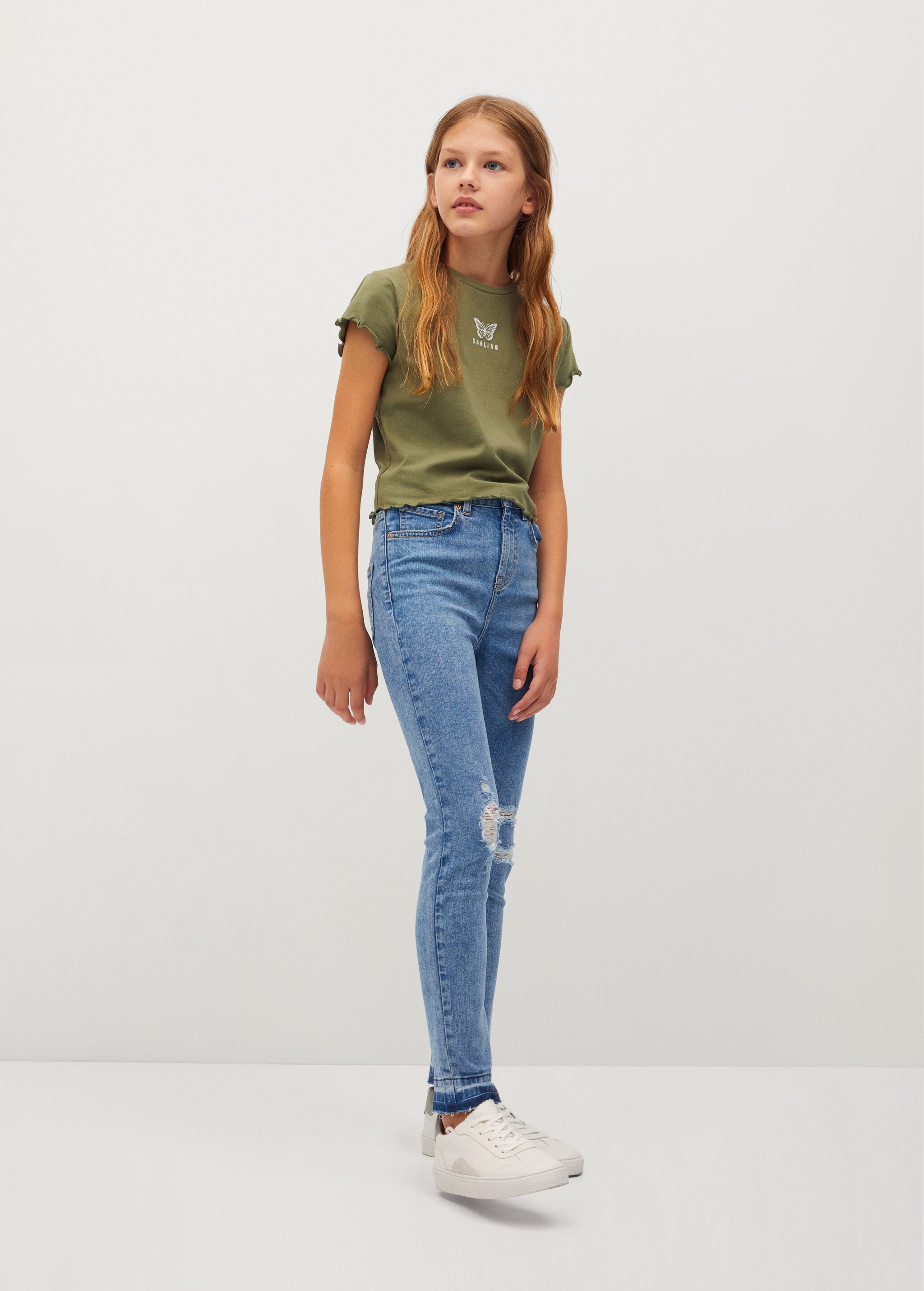 Pantalón skinny rotos decorativos - Plano general
