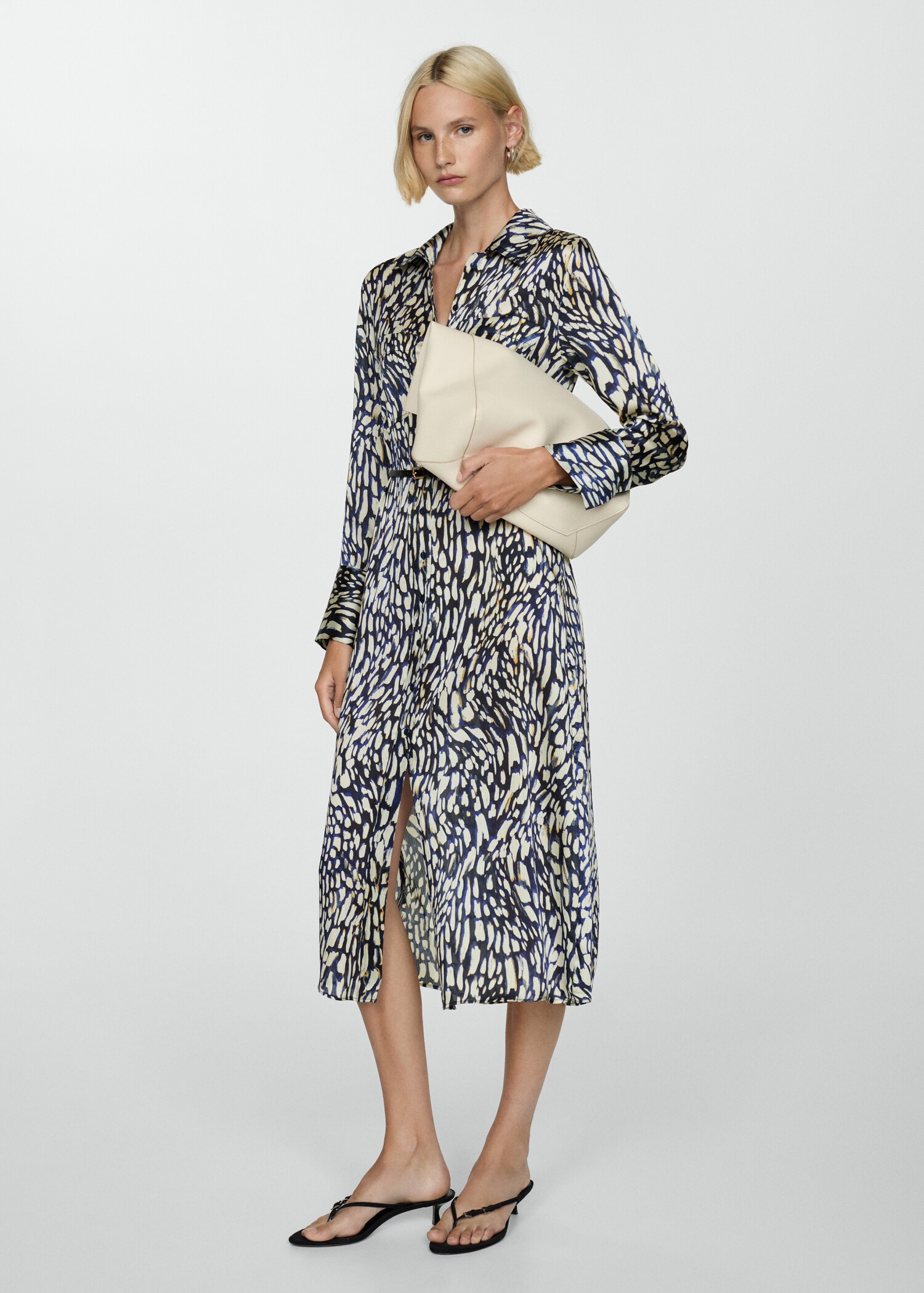 Printed satin dress - General plane