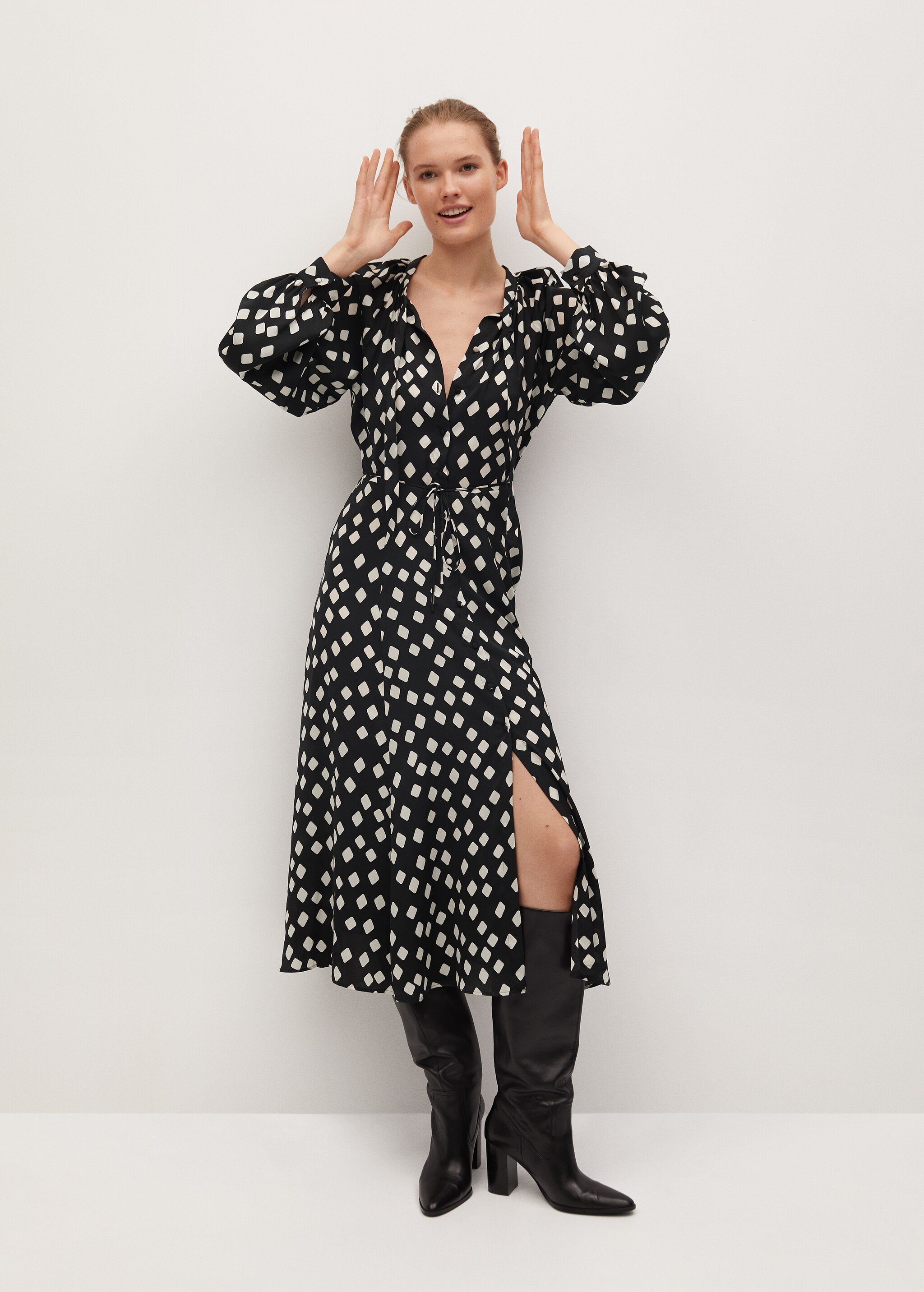 Vestido midi estampado geométrico - Plano general