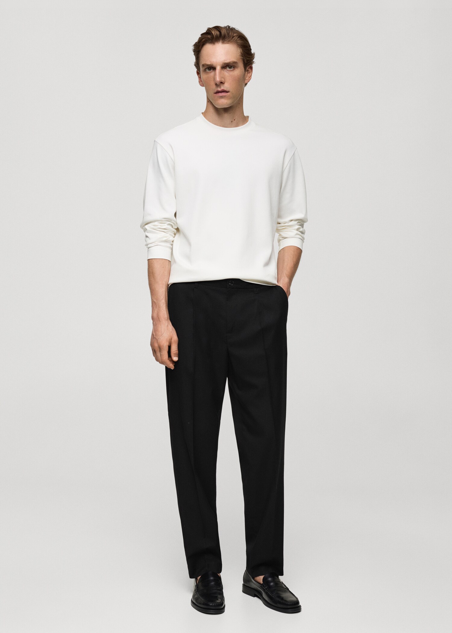 Regular-fit pleated trousers - General plane
