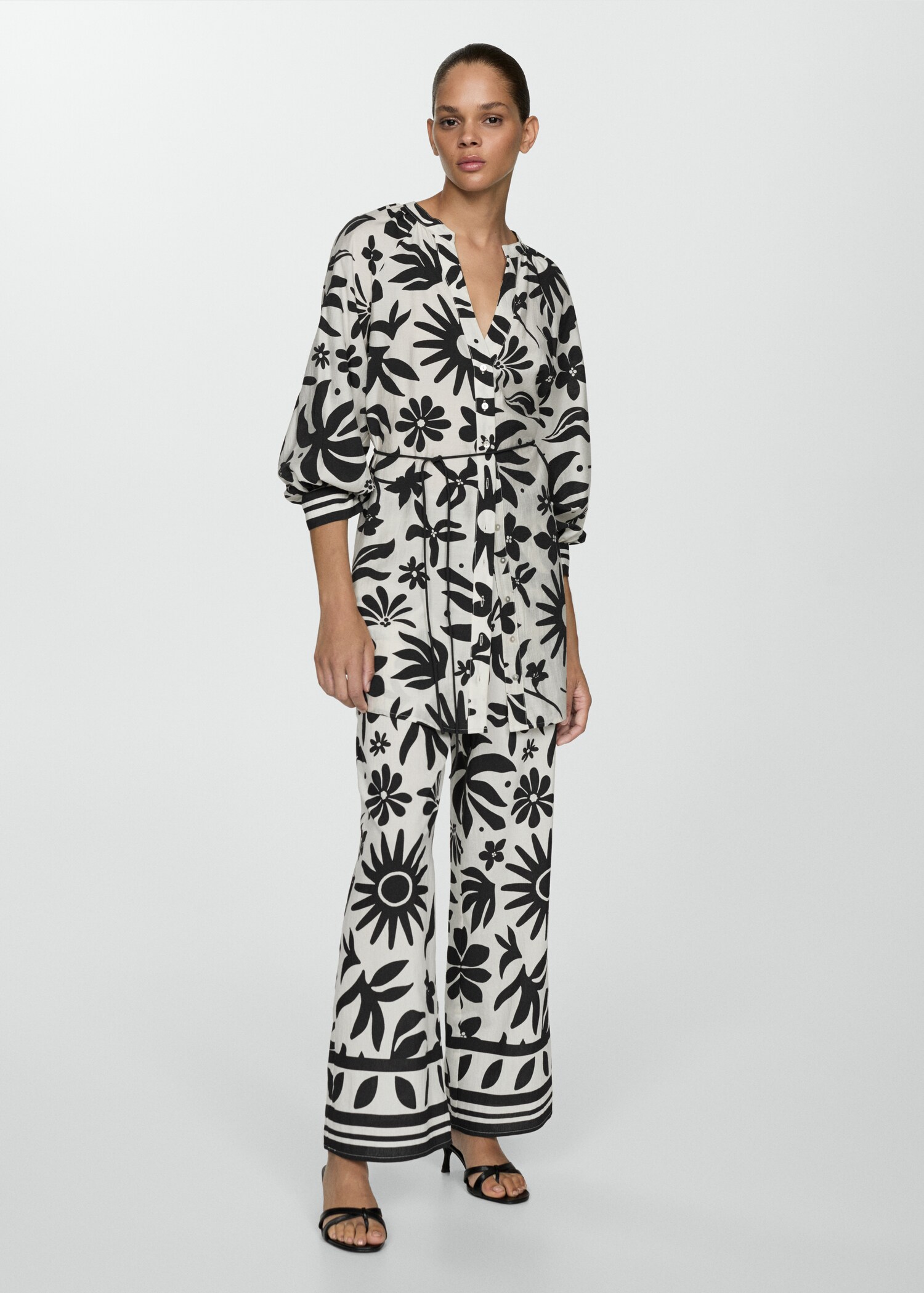Floral-print Wide-leg trousers - General plane