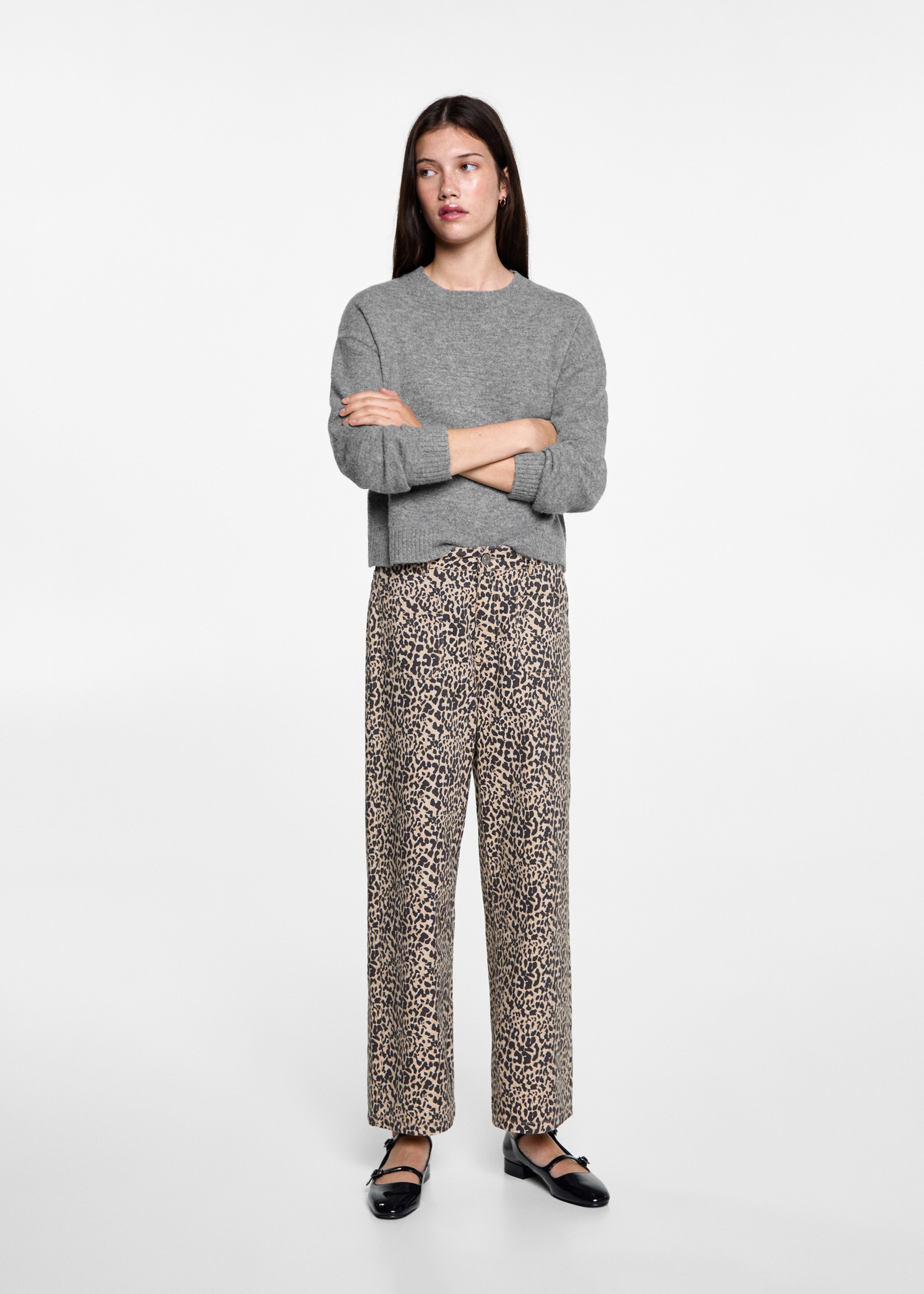 Leopard straight pants - General plane, Brown. Ref: 77035984-00.