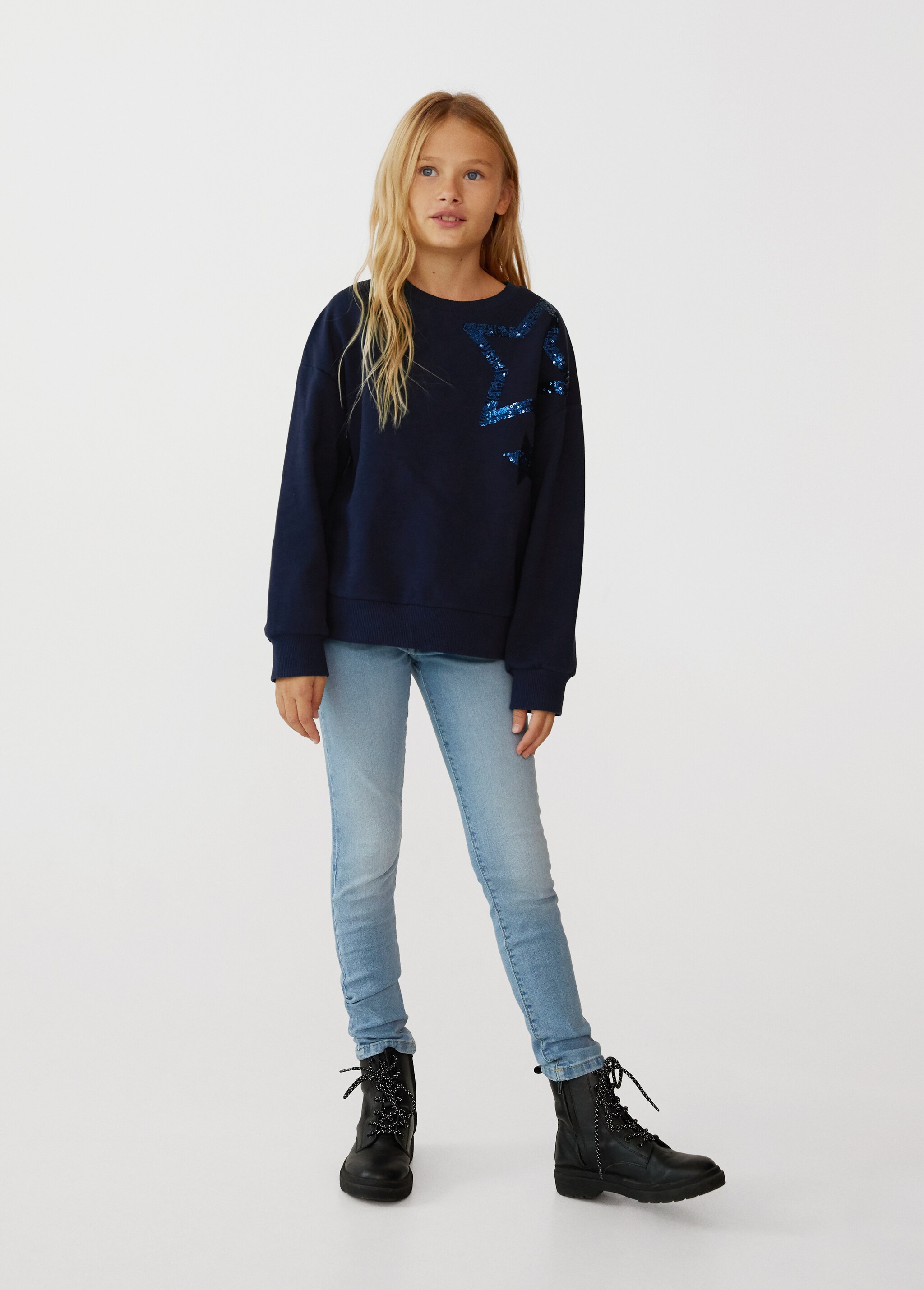 Sudadera algodón orgánico lentejuelas - Plano general