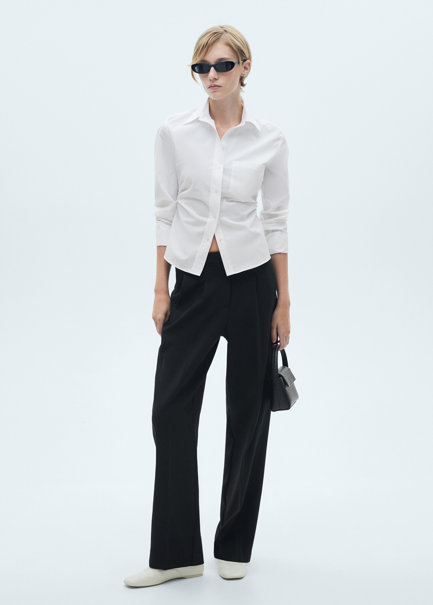 Straight-fit pleated trousers - General plane
