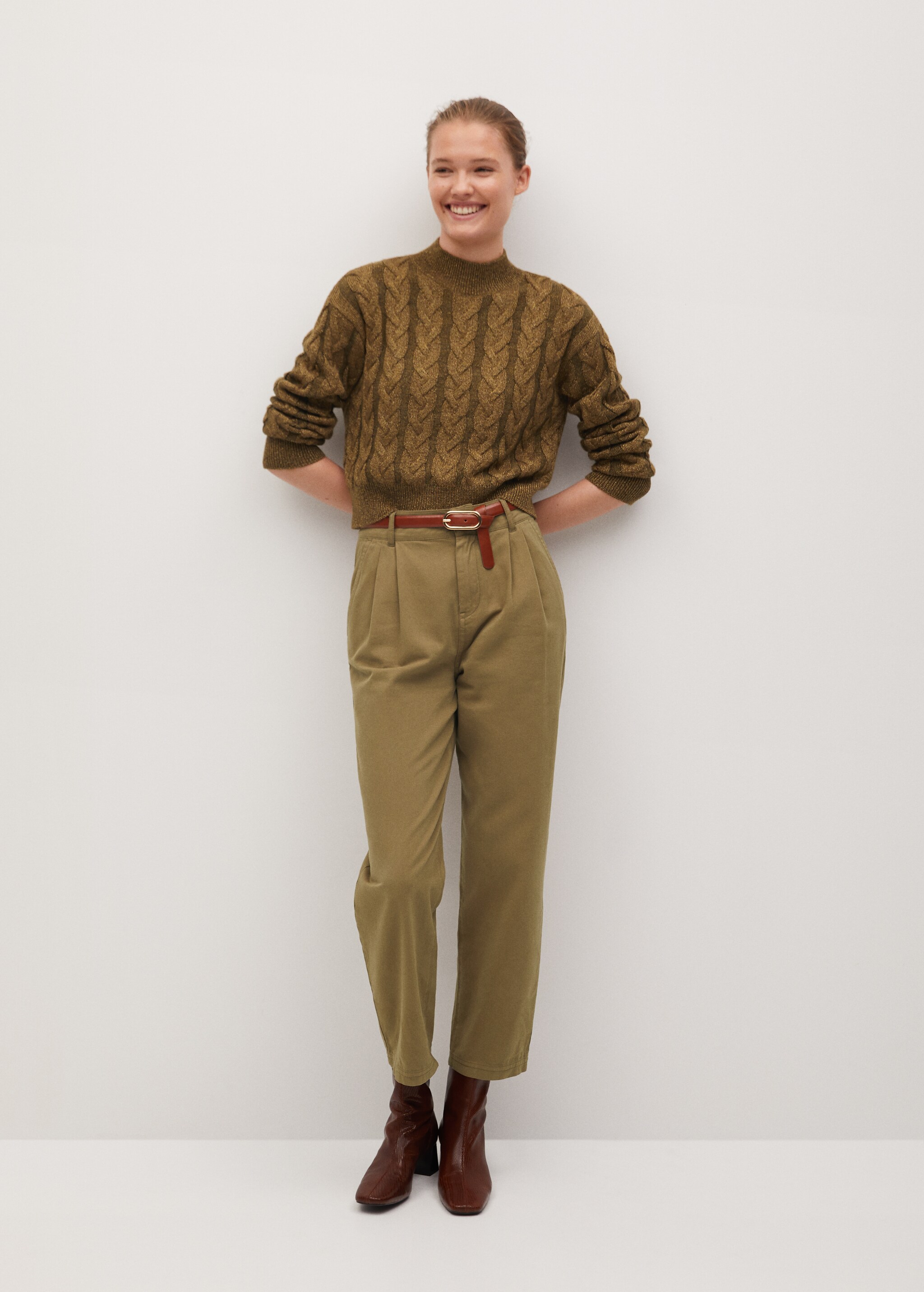 Pantalón pinzas algodón - Plano general