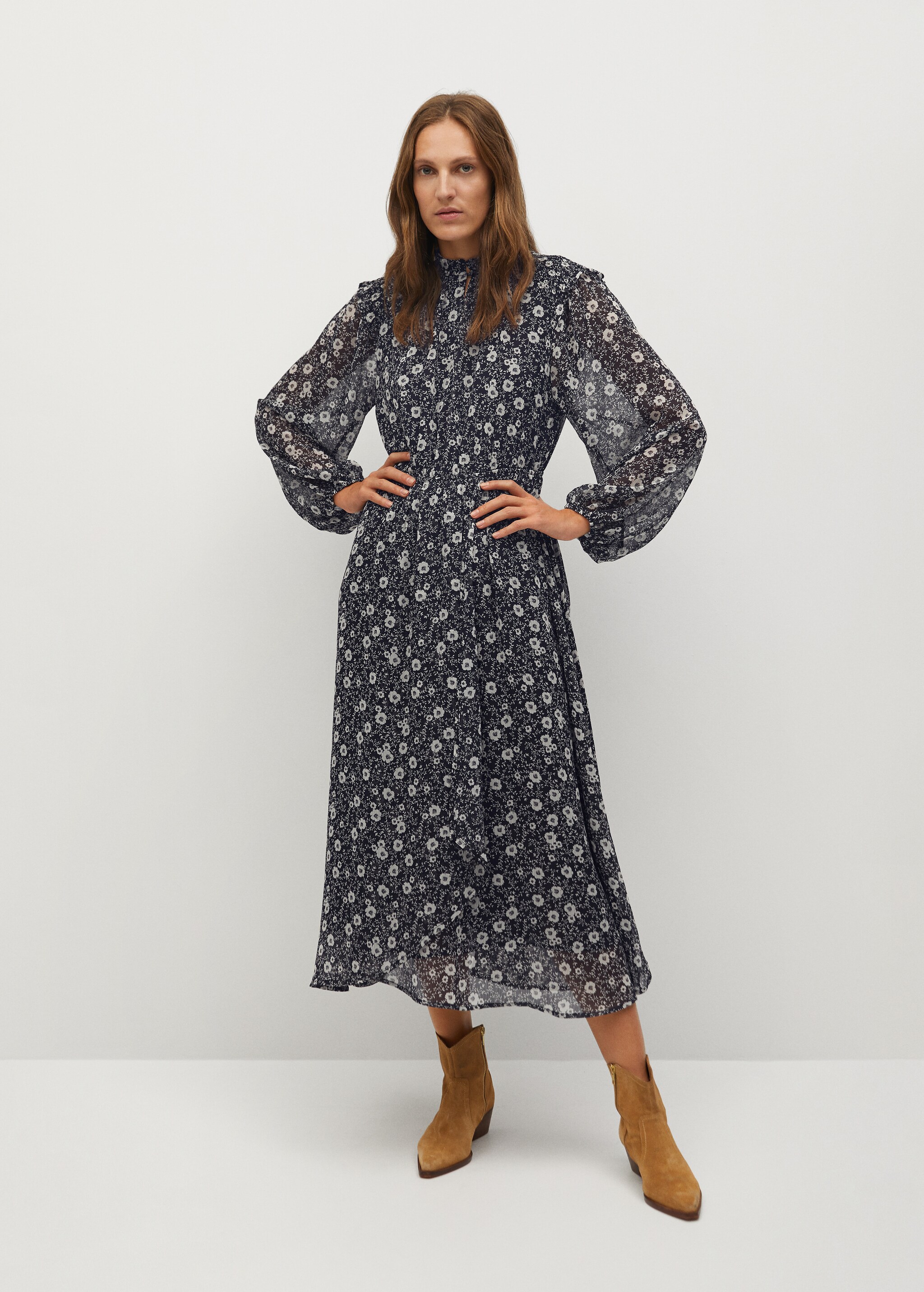 Flower print dress - General plane