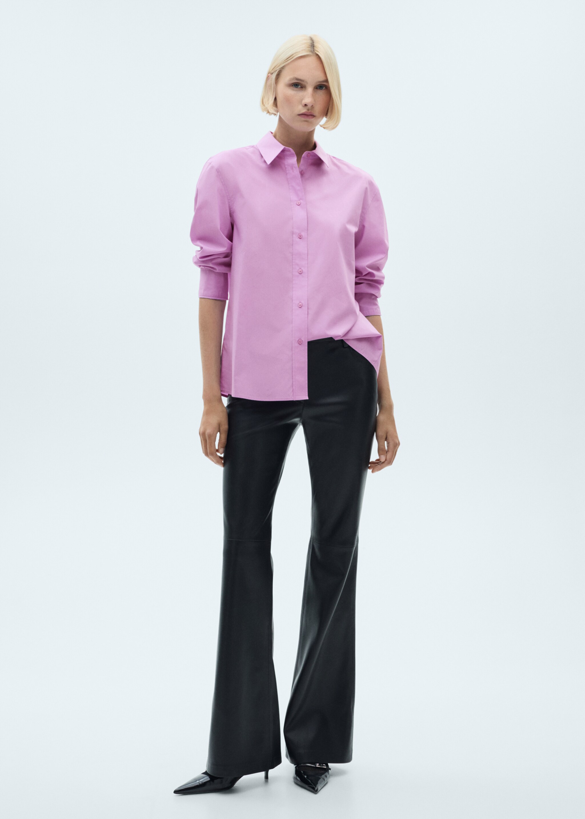 Buttoned lyocell shirt - General plane, Fuchsia. Ref: 77037677-00.