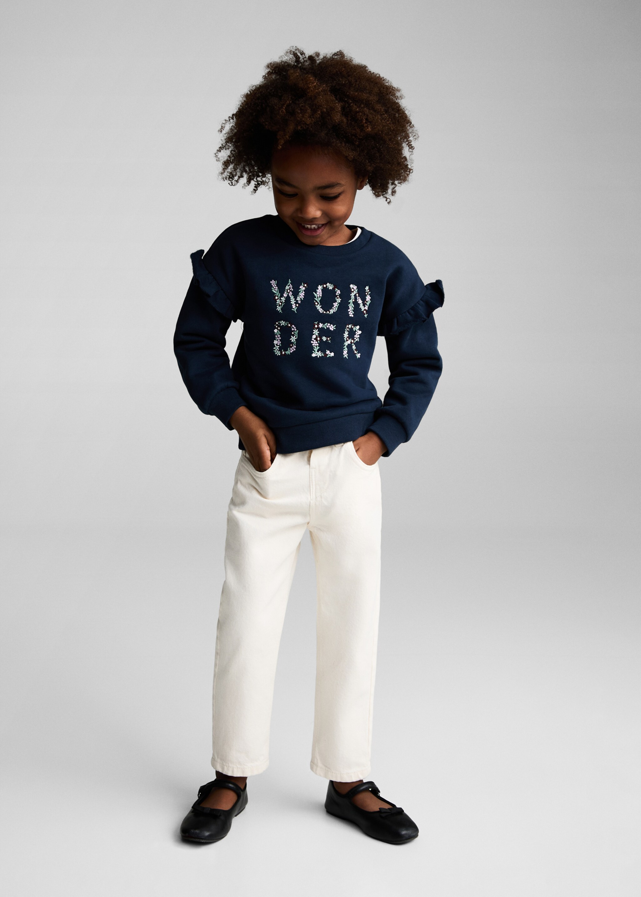 Embroidered detail cotton sweatshirt - General plane