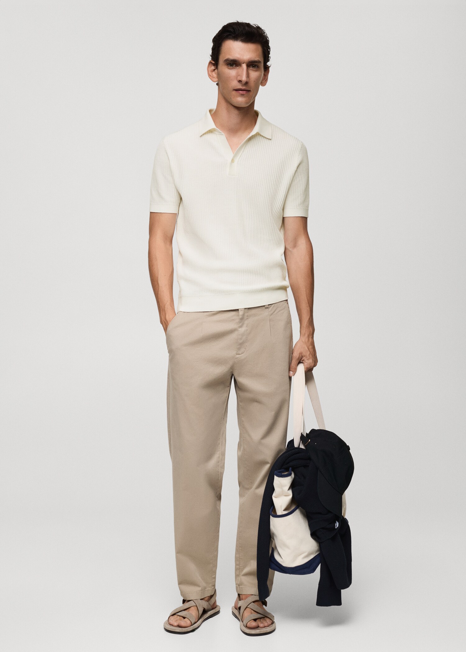 Polo punto fino algodón canalé - Plano general