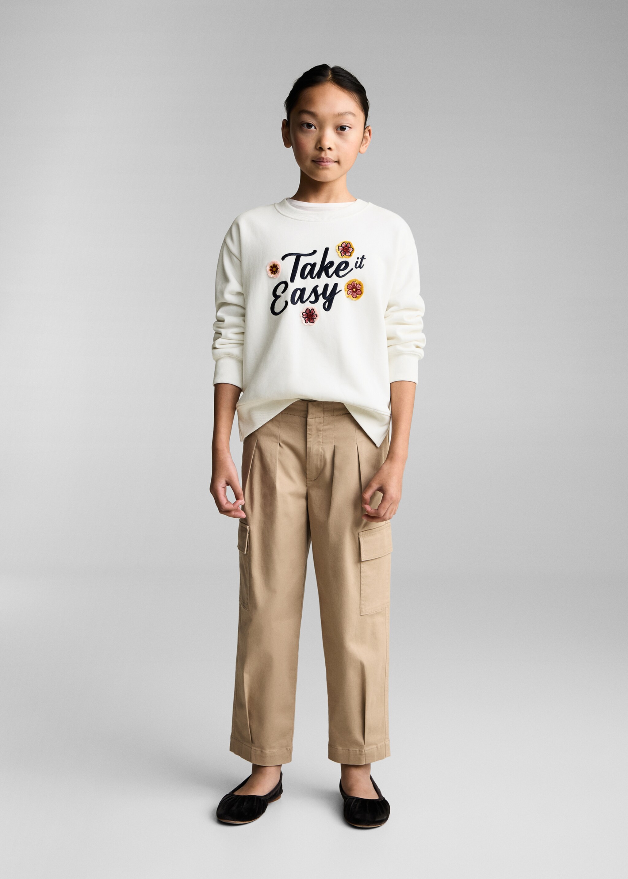 Floral embroidered sweatshirt - General plane