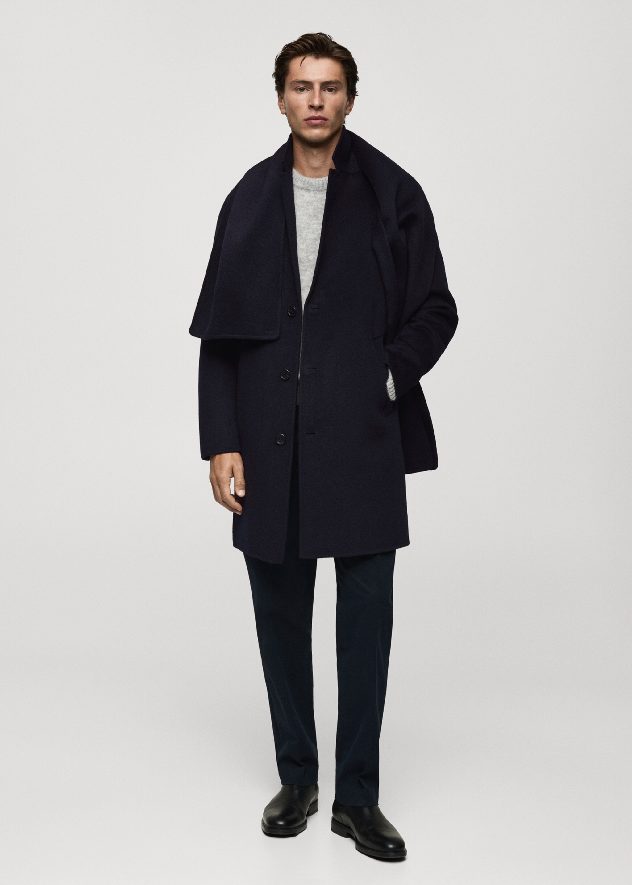 Handmade wool coat - General plane, Dark Navy. Ref: 77037913-00.