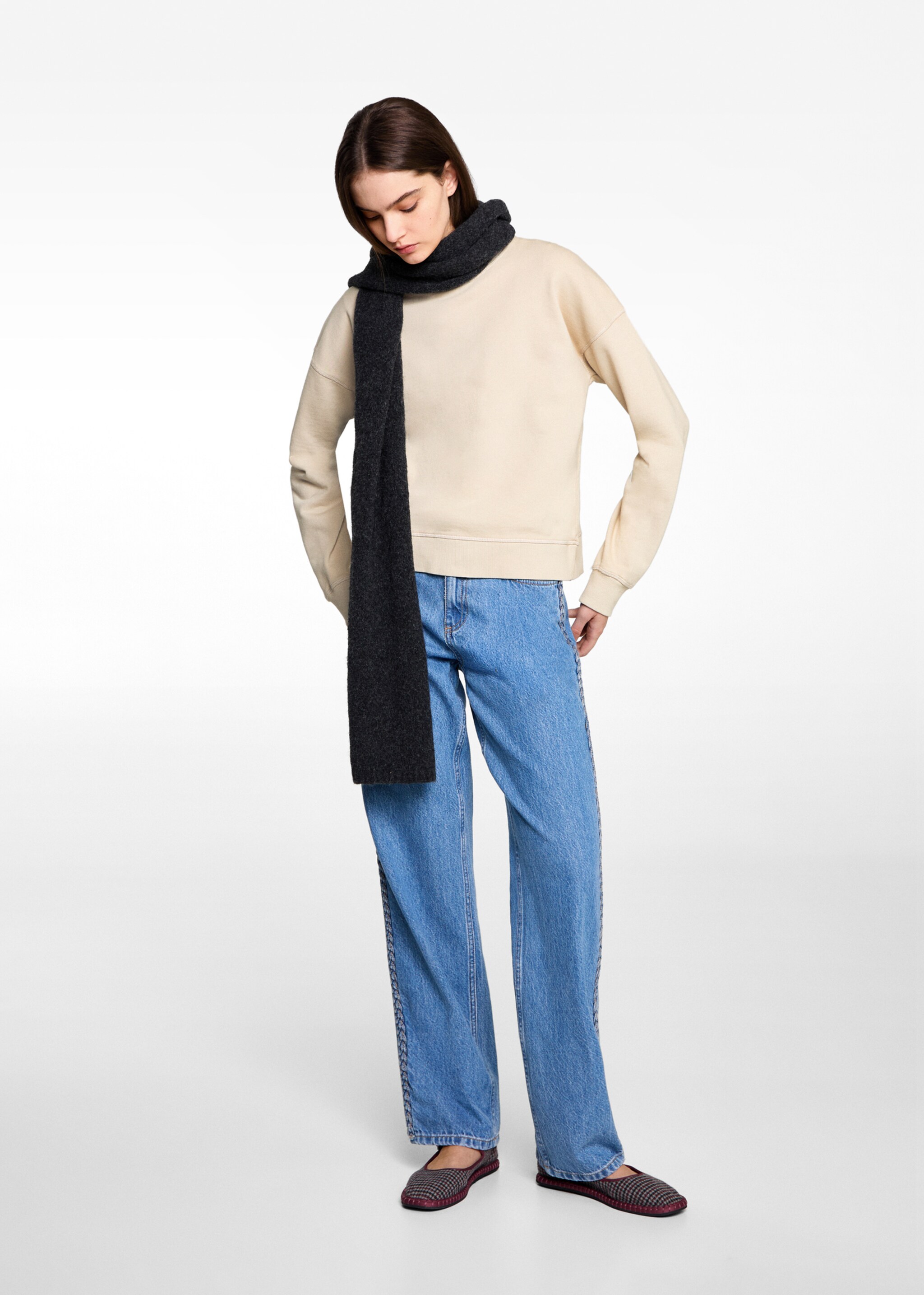 Cotton sweatshirt - General plane, Ecru. Ref: 77038273-00.