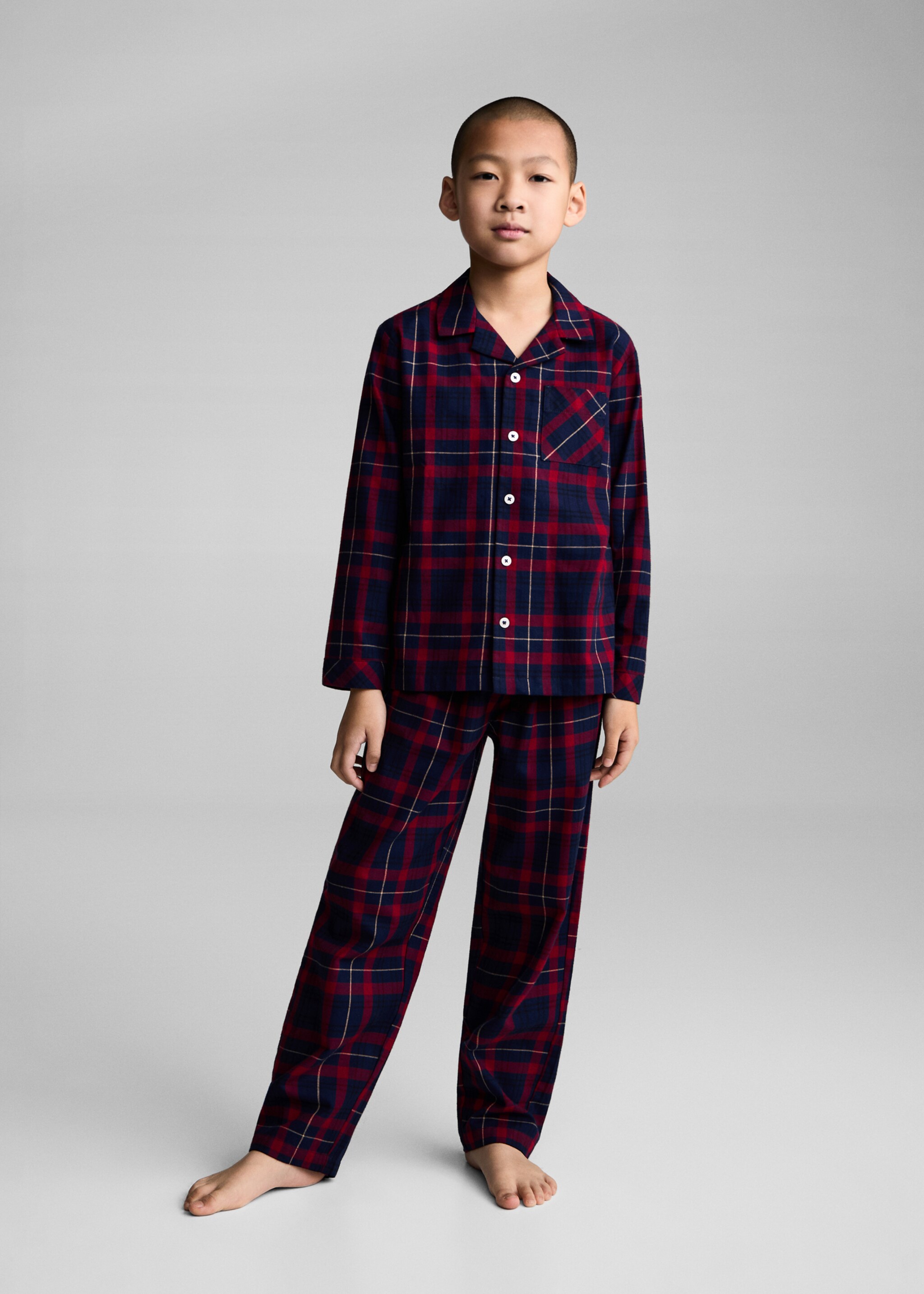 Pijama dos piezas largo cuadros - Plano general