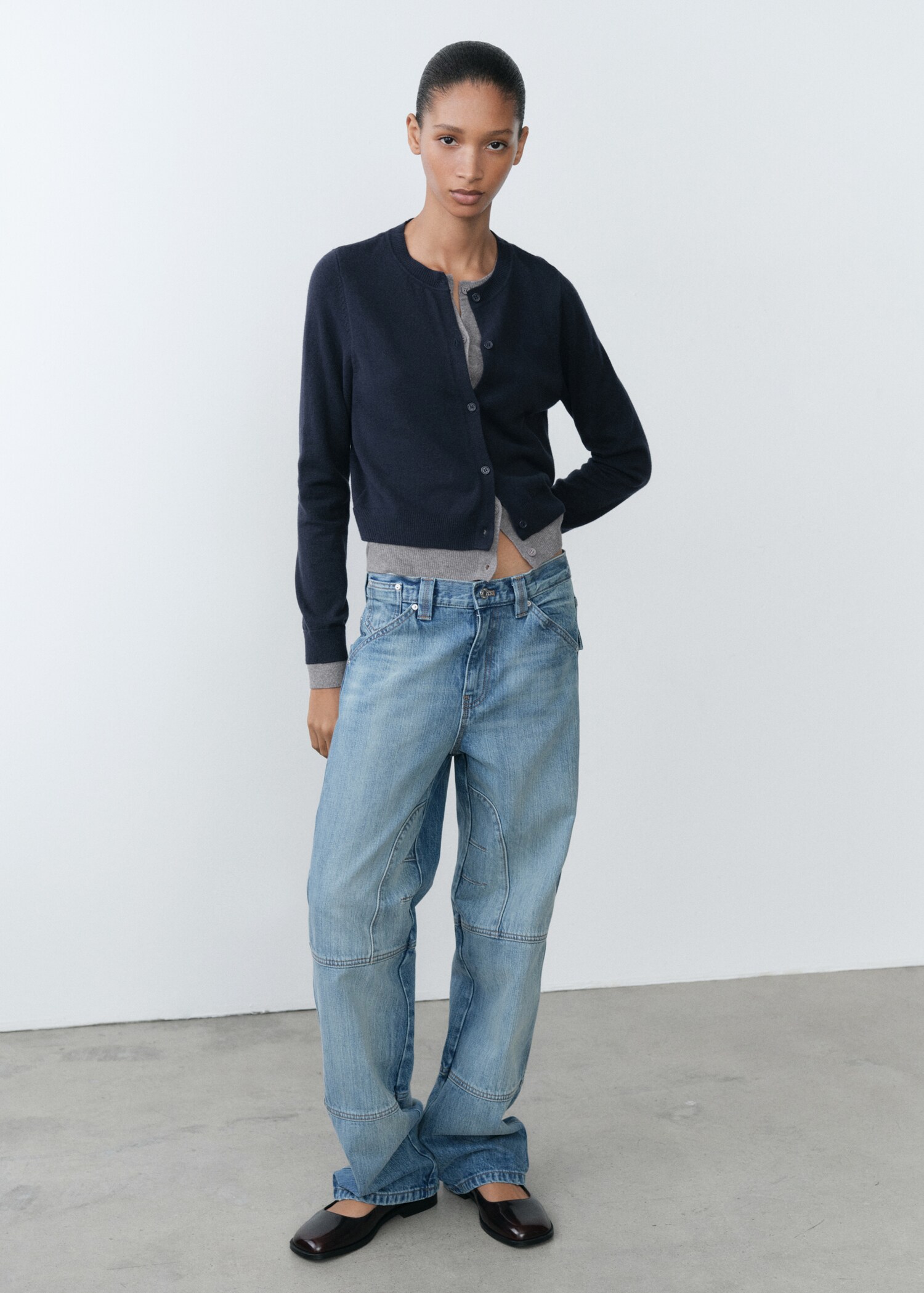 Cardigan combiné boutons - Plan général