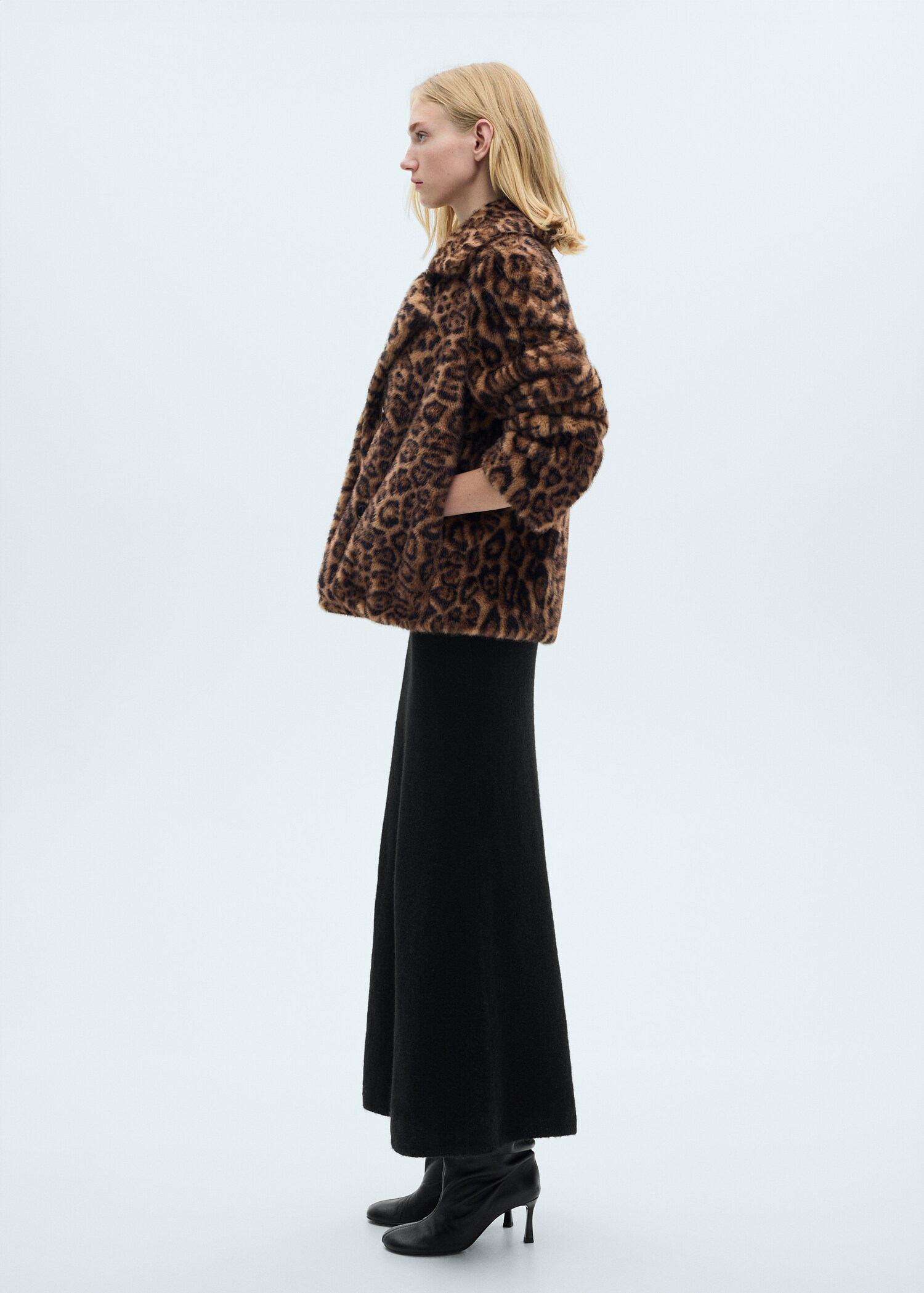 Leopard-print faux-fur coat - General plane
