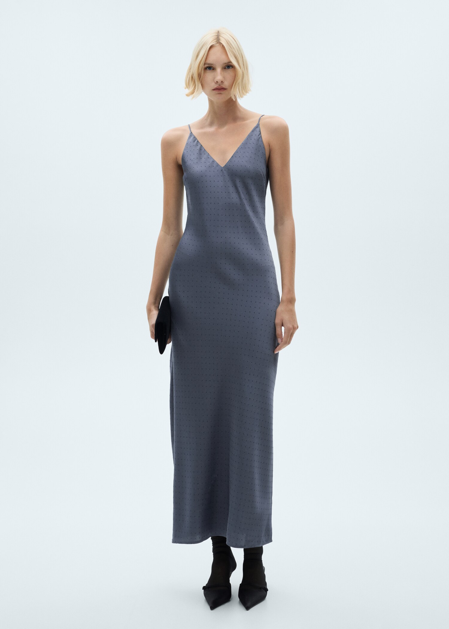 Lingerie dress with rhinestone details - General plane