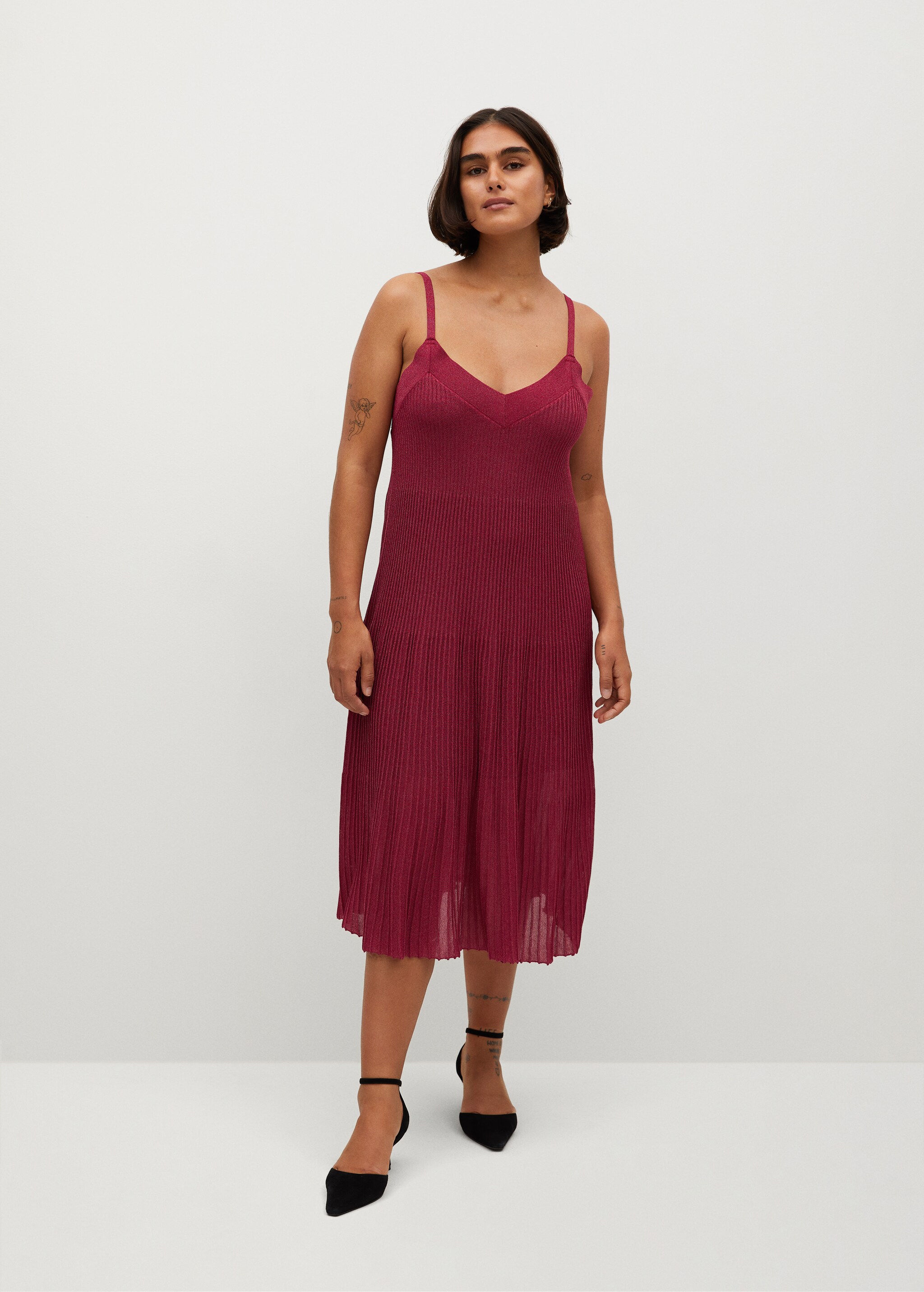 Vestido plisado lurex - Plano general