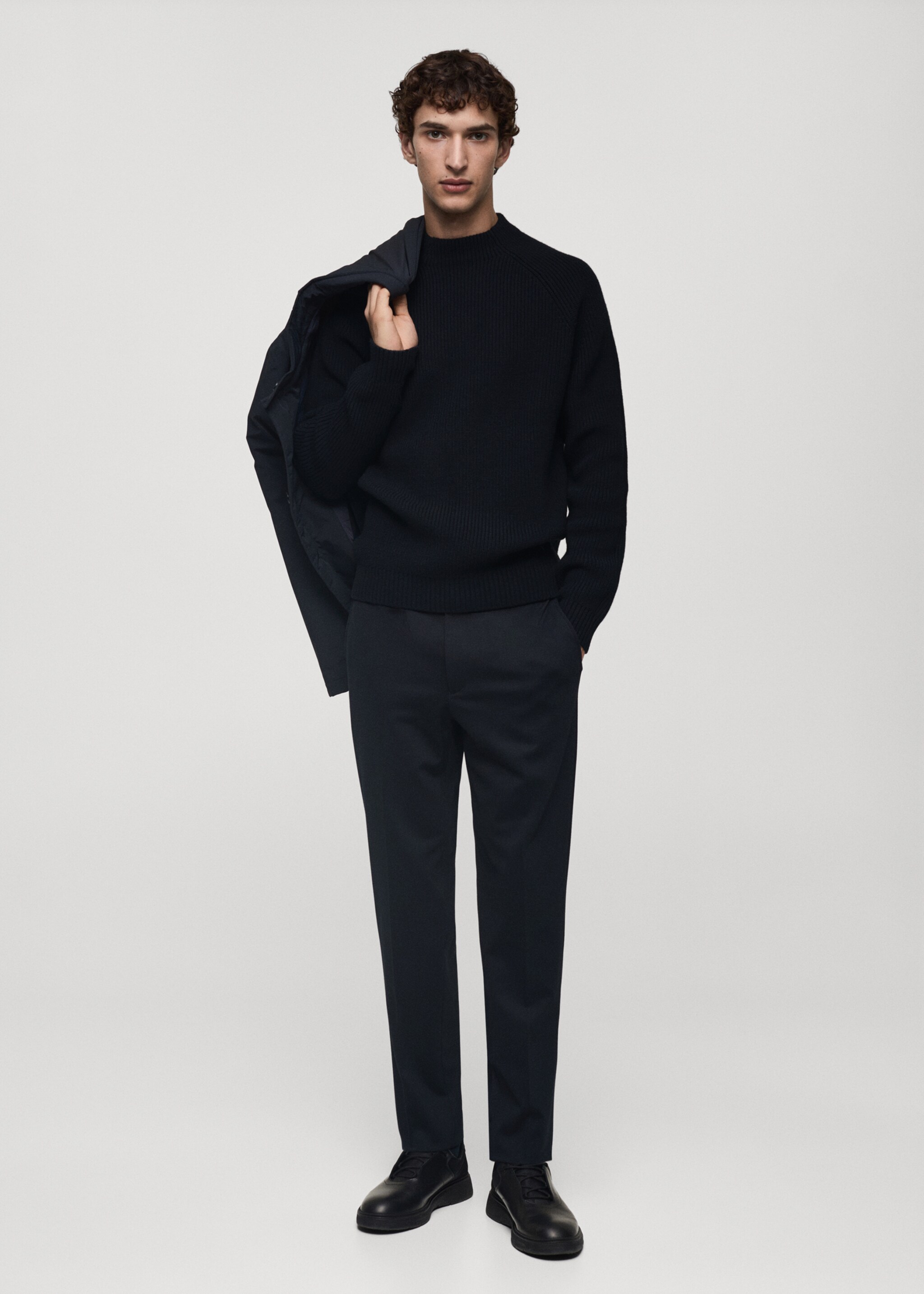 Coolmax® breathable wool-blend sweater - General plane, Dark Navy. Ref: 77039241-00.
