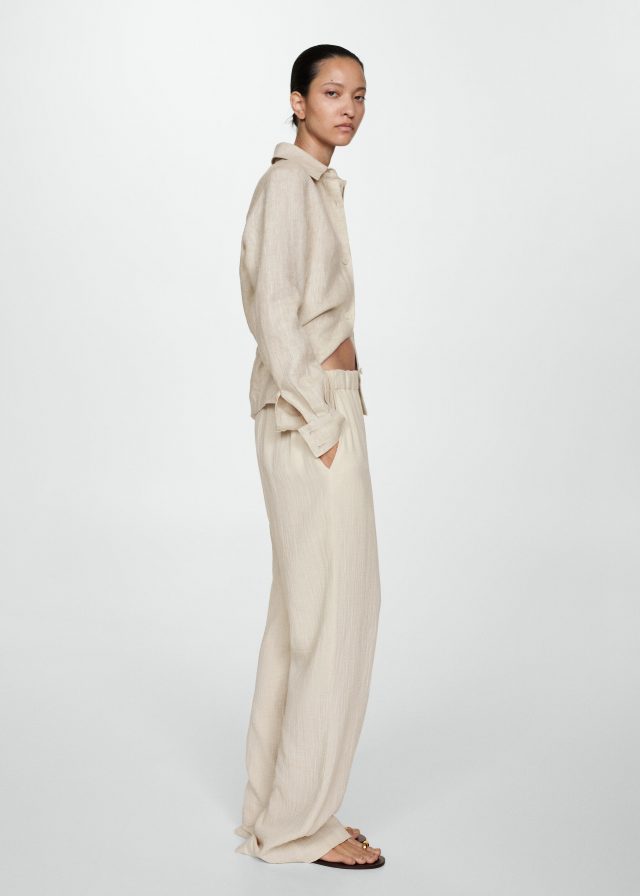 Cotton wideleg trousers - General plane