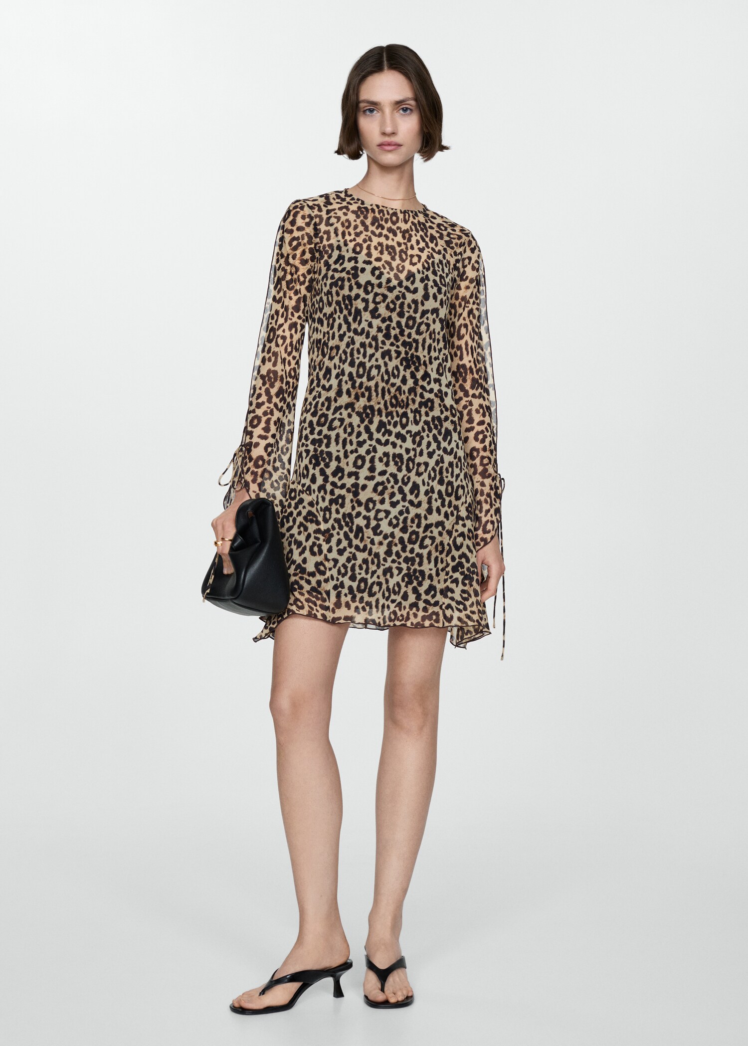 Short leopard-print dress - General plane