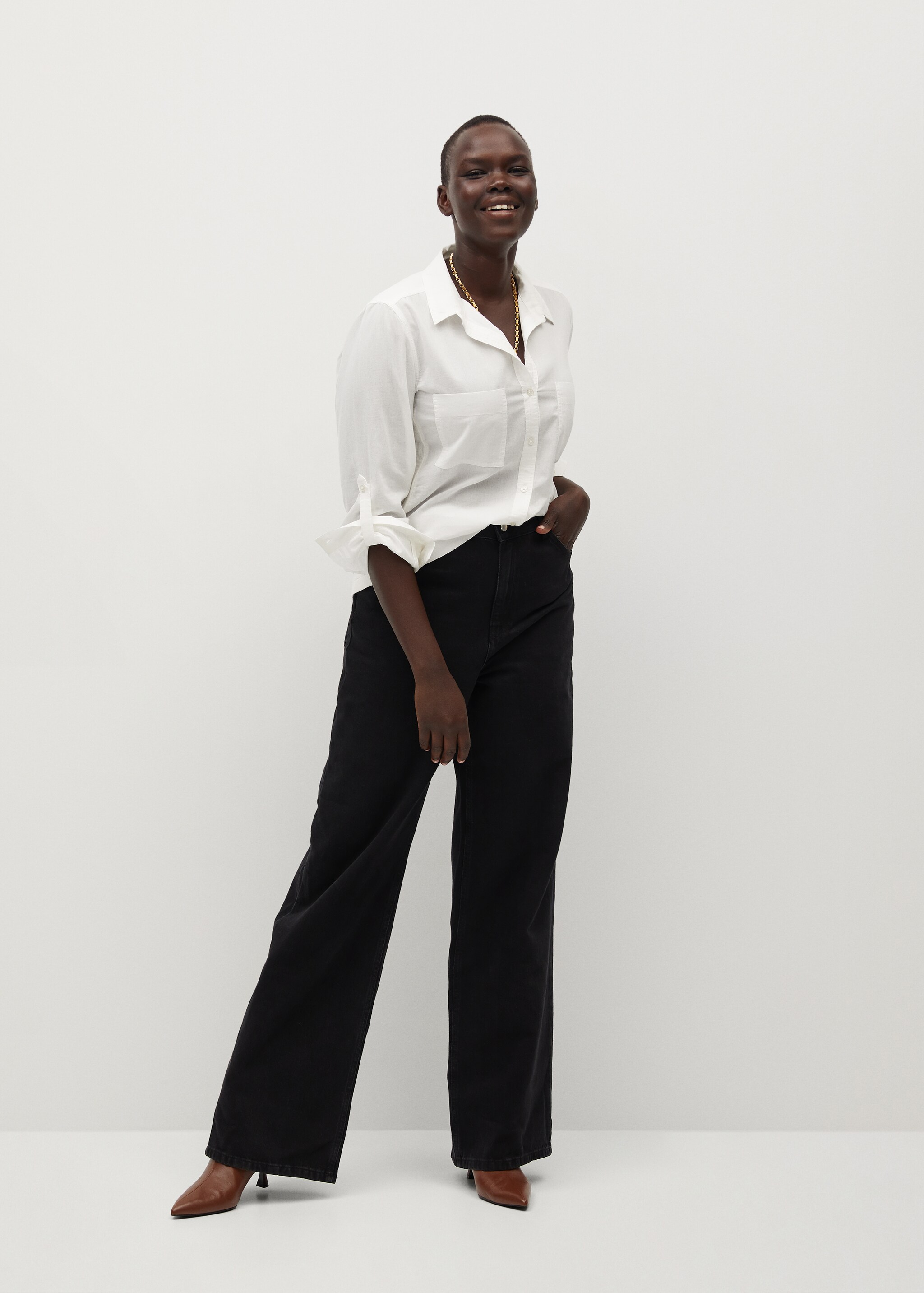Contrasting cotton-blend shirt - General plane