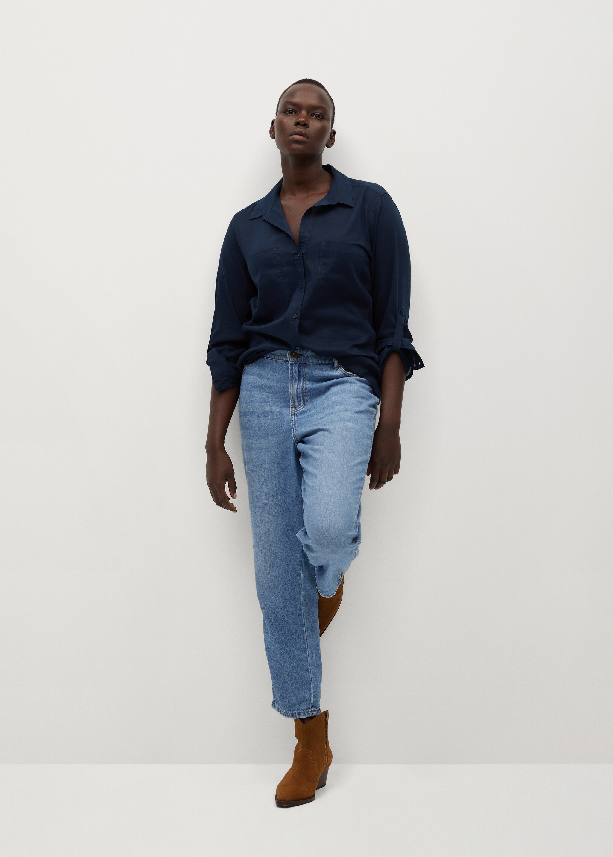 Contrasting cotton-blend shirt - General plane