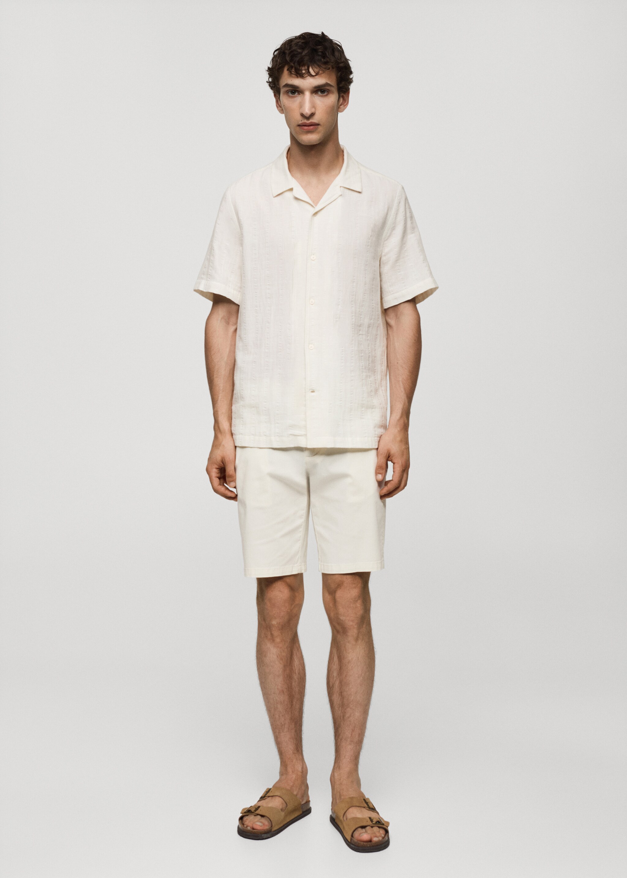 Slim-fit chino cotton bermuda shorts - General plane