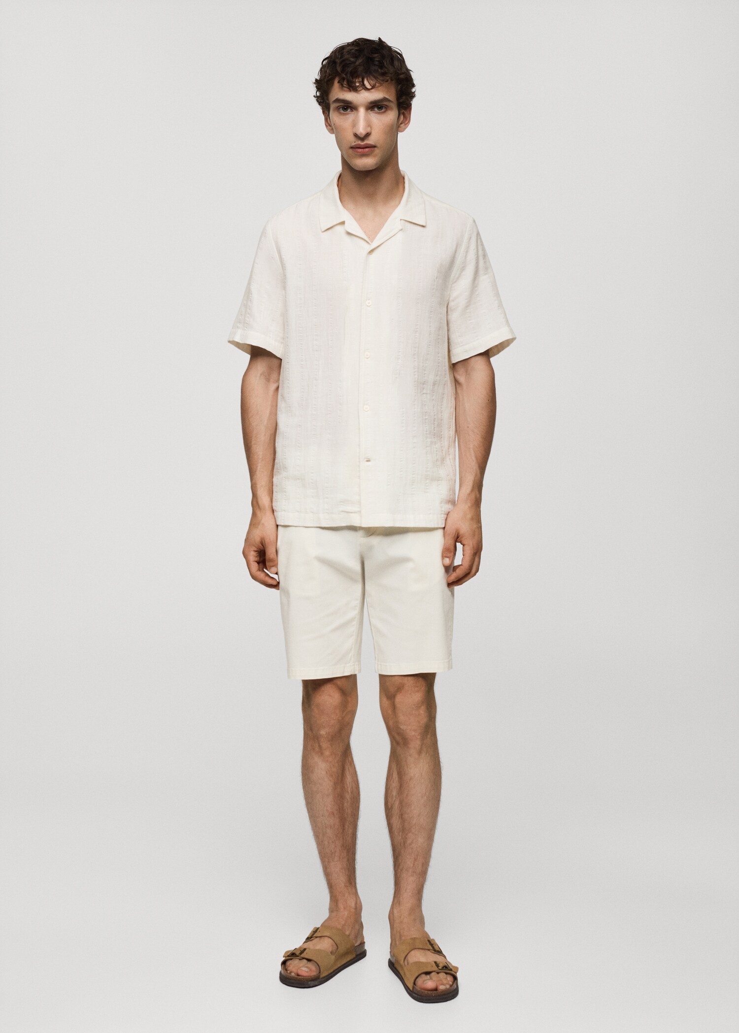 Slim-fit chino cotton bermuda shorts - General plane
