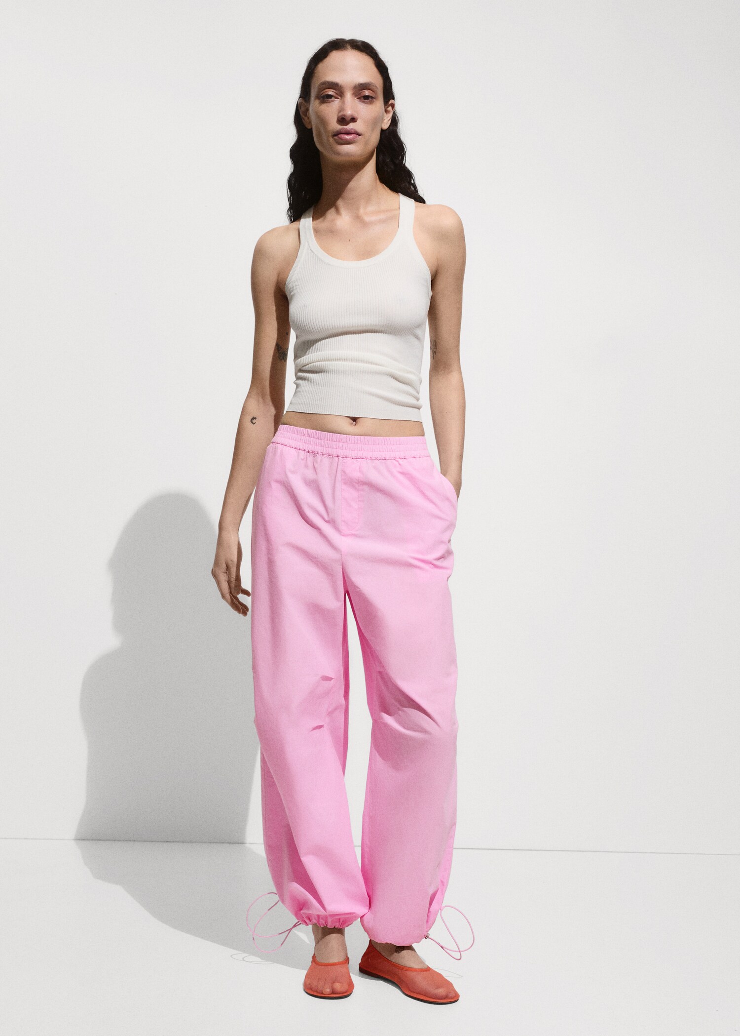 Pantalons cotó parachute - Pla general