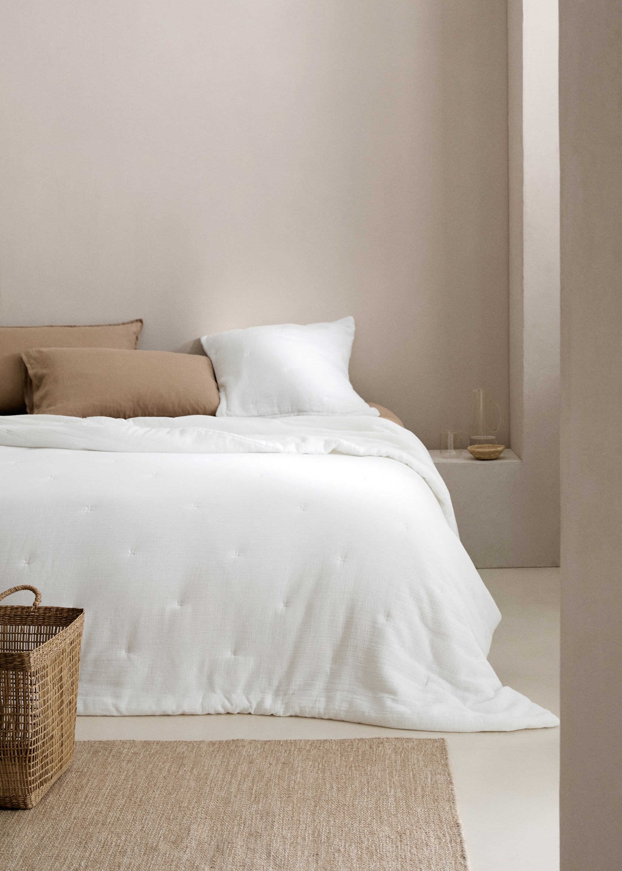 100% cotton textured quilt - General plane, White. Ref: 77040581-00.