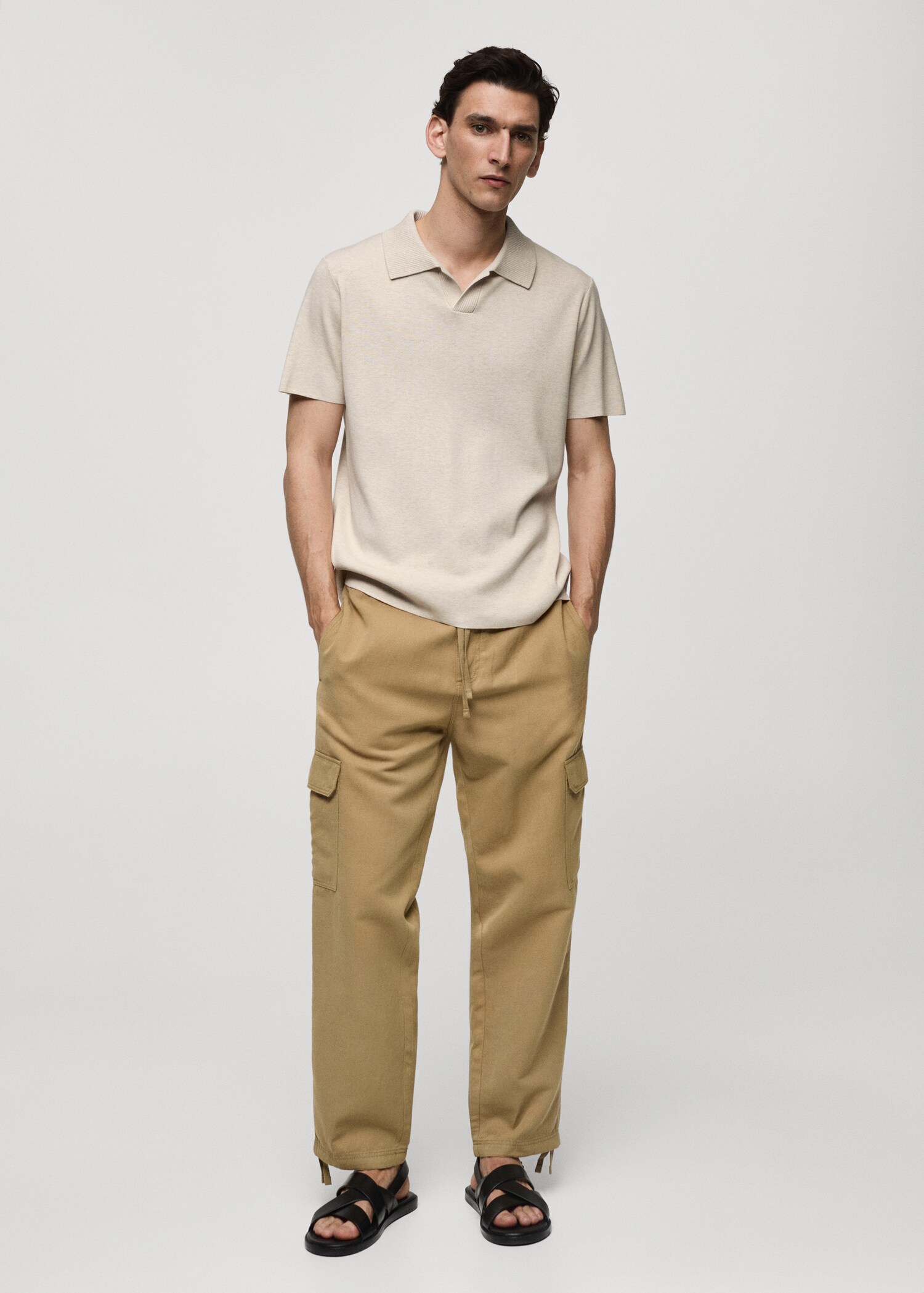 Polo maille coton texturé - Plan général