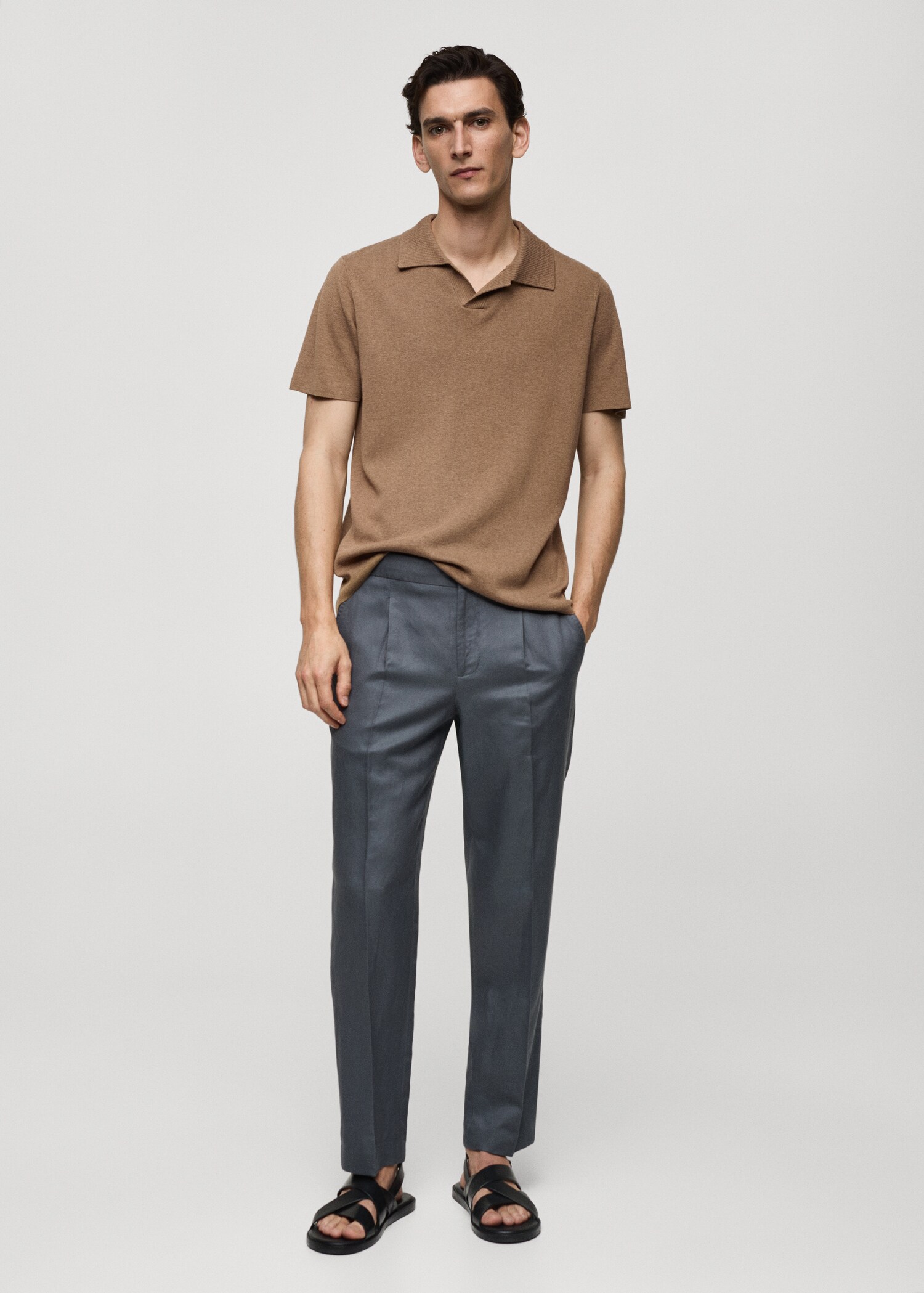 Polo maille coton texturé - Plan général
