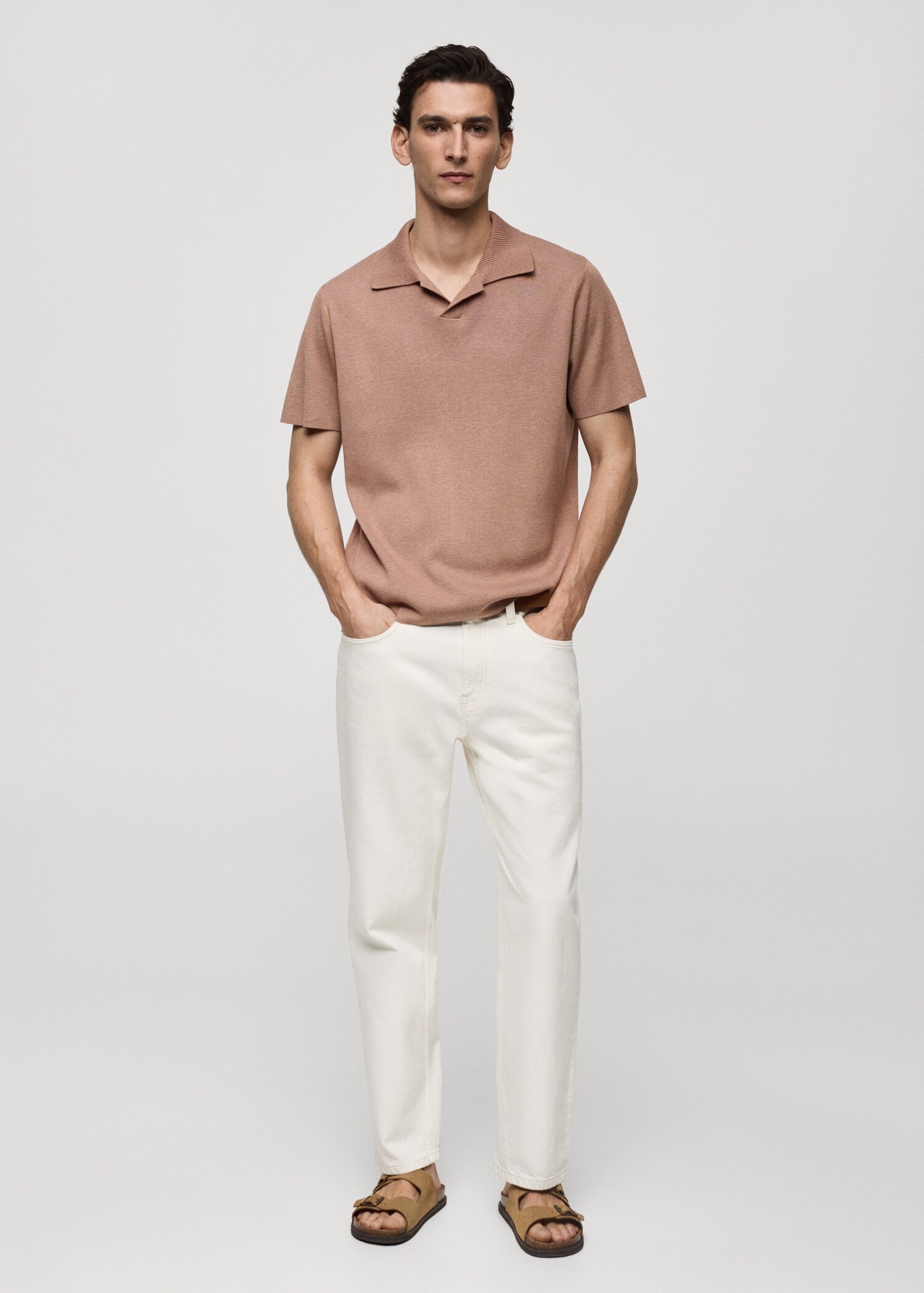 Polo maille coton texturé - Plan général