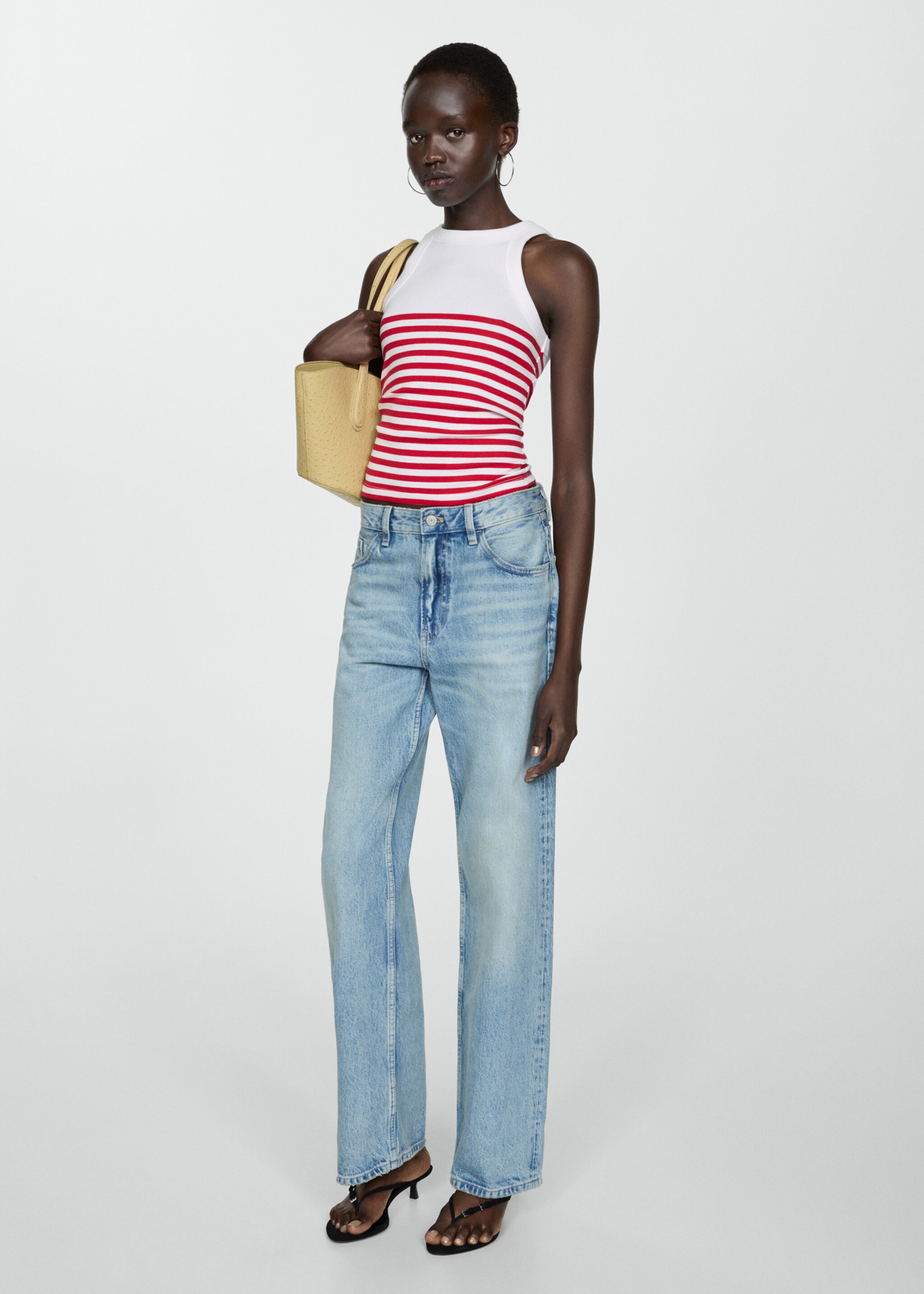 Stripe-print top - General plane, Red. Ref: 77040624-00.