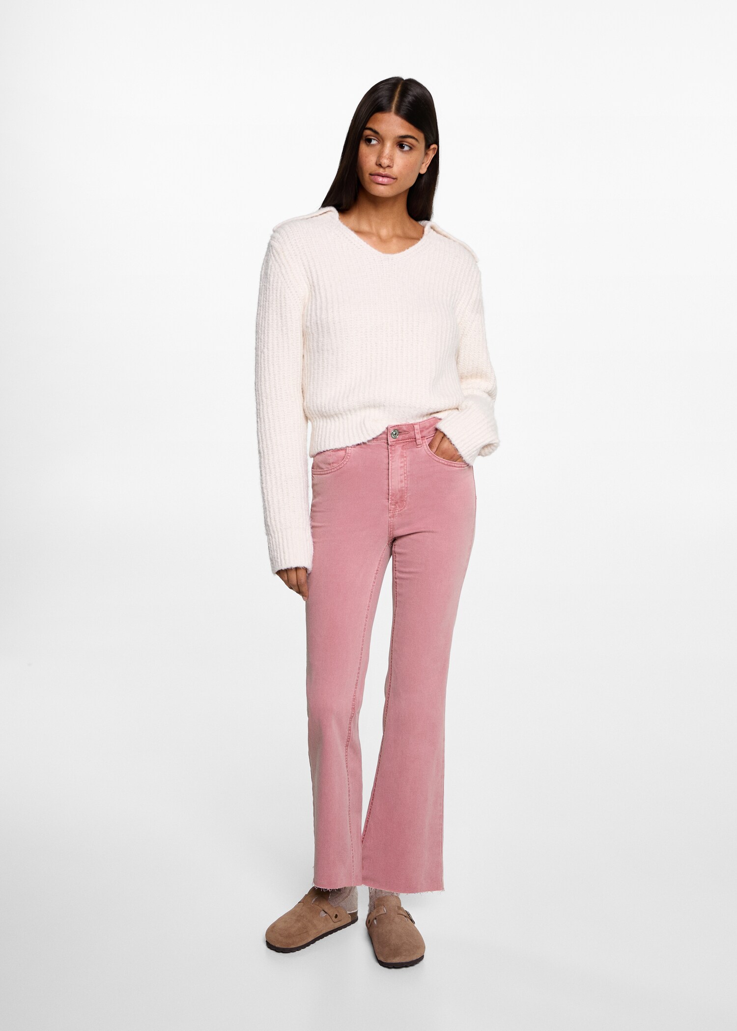 Crop flared jeans - General plane