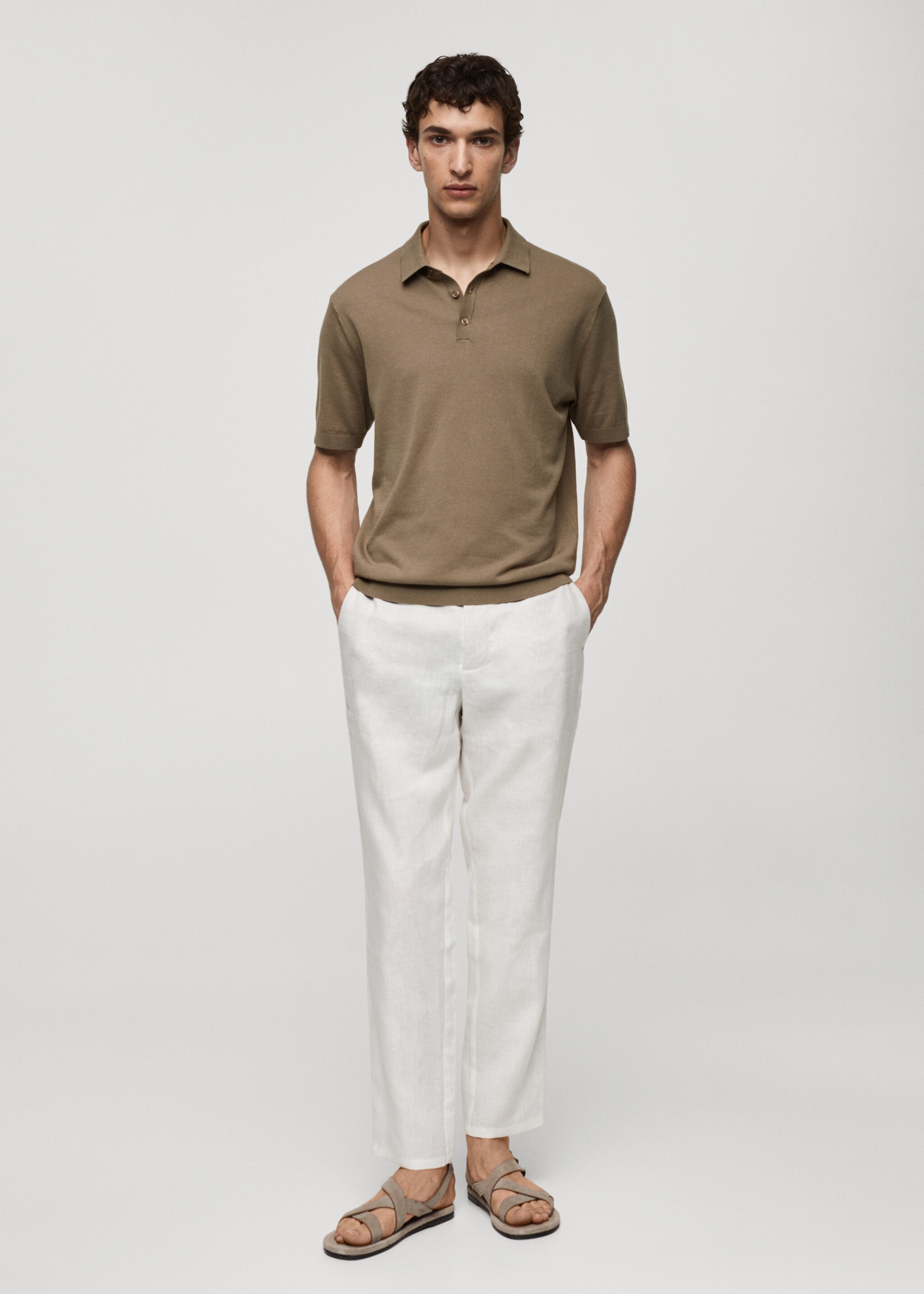 100% cotton knitted polo shirt - General plane