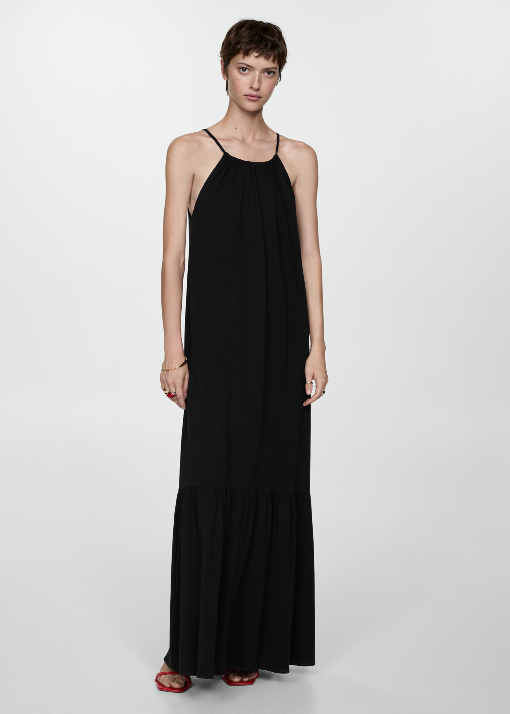 Vestido comprido algodão - Plano geral