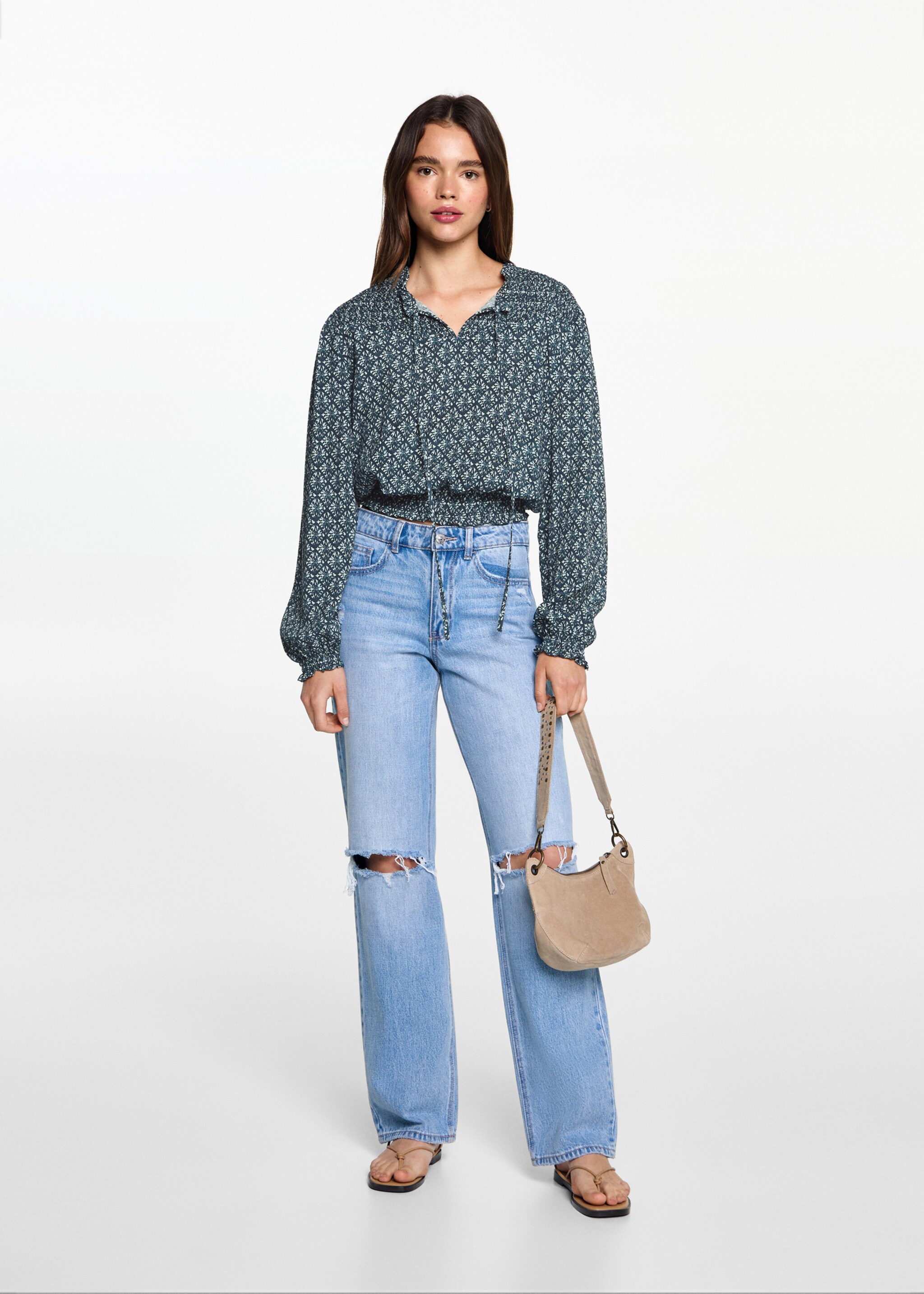 Gemusterte Bluse - Allgemeine Ansicht