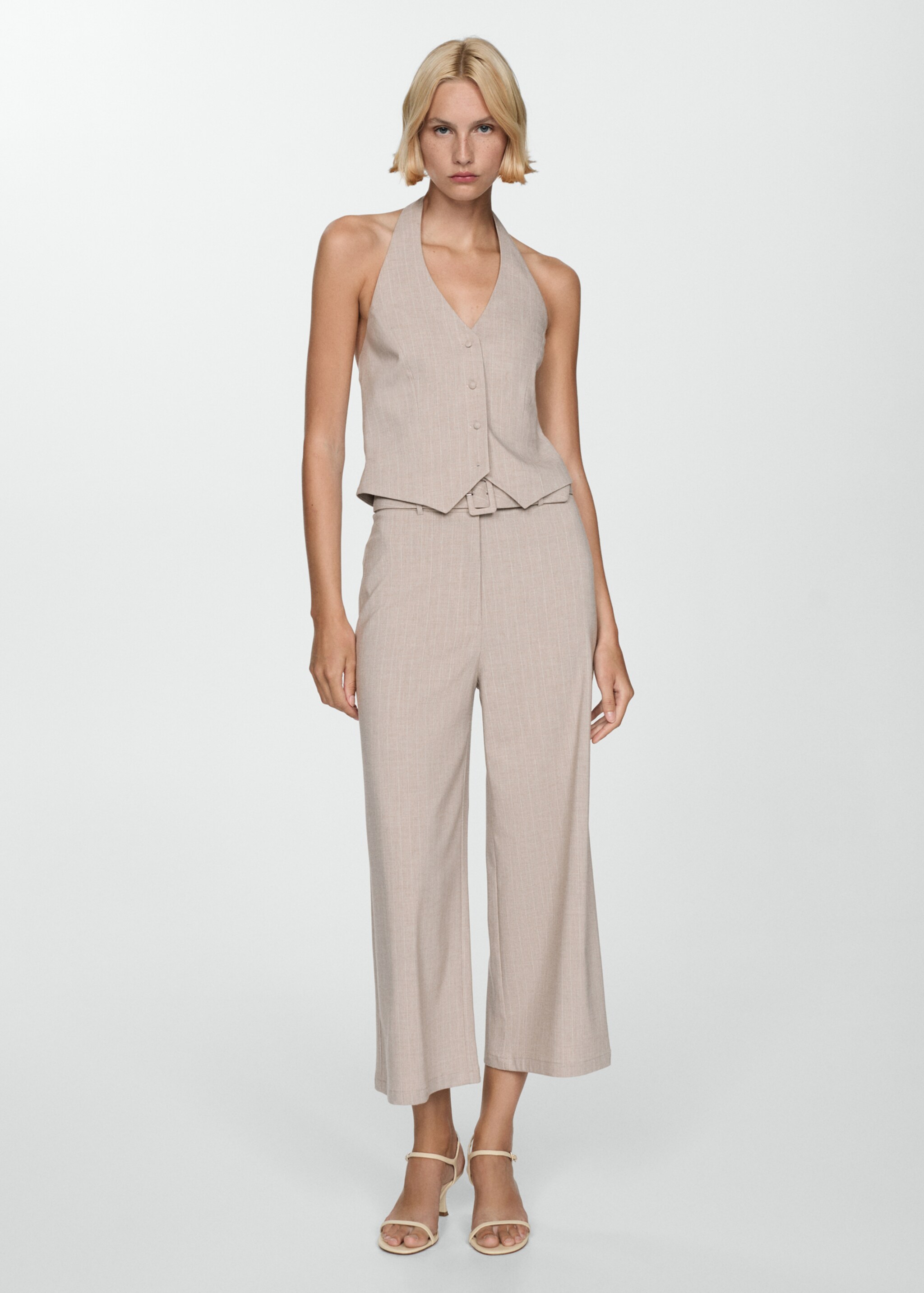Chalk-stripe straight trousers - General plane