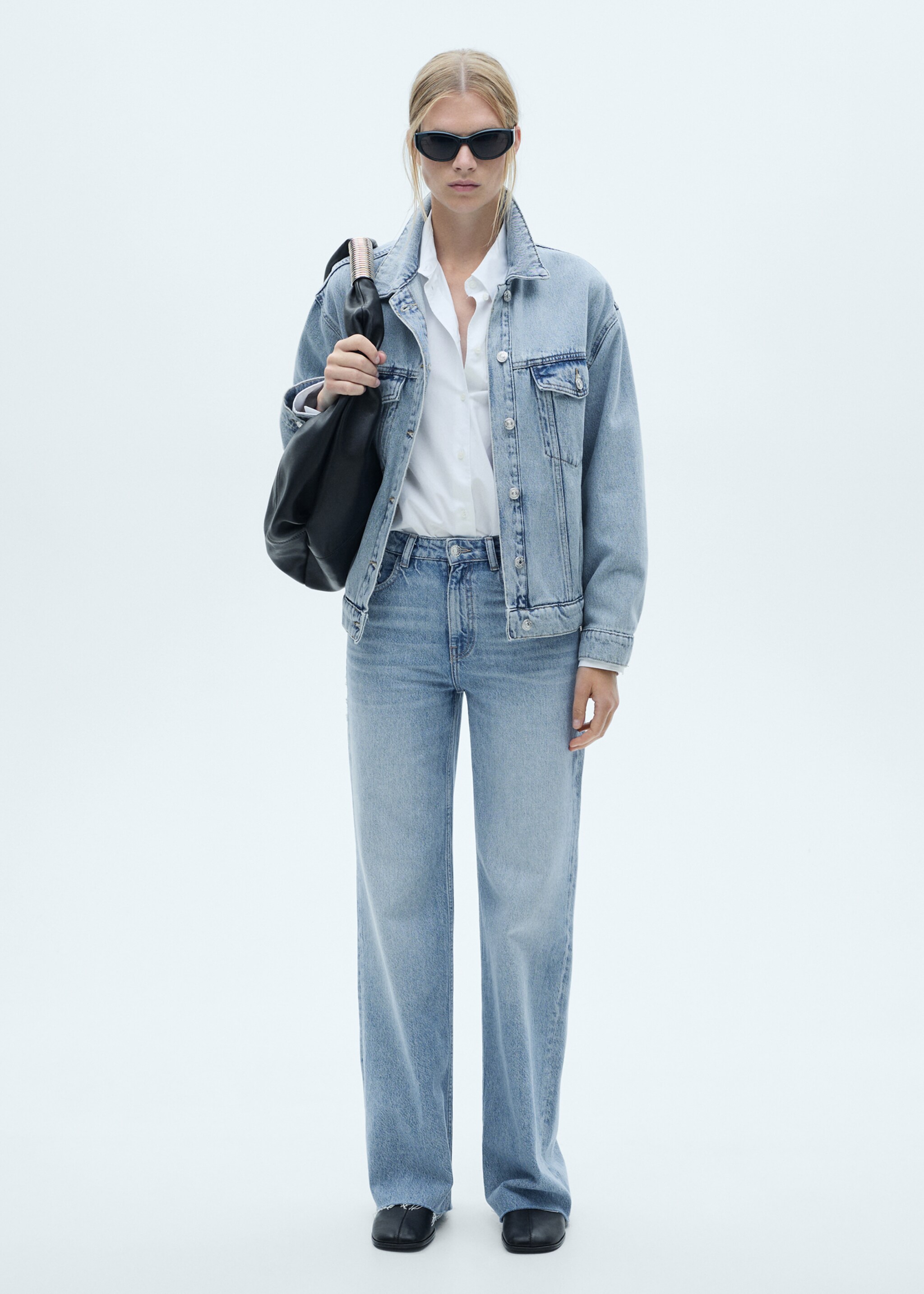 Danila wide leg high-rise jeans - General plane, Medium Blue. Ref: 77044056-00.