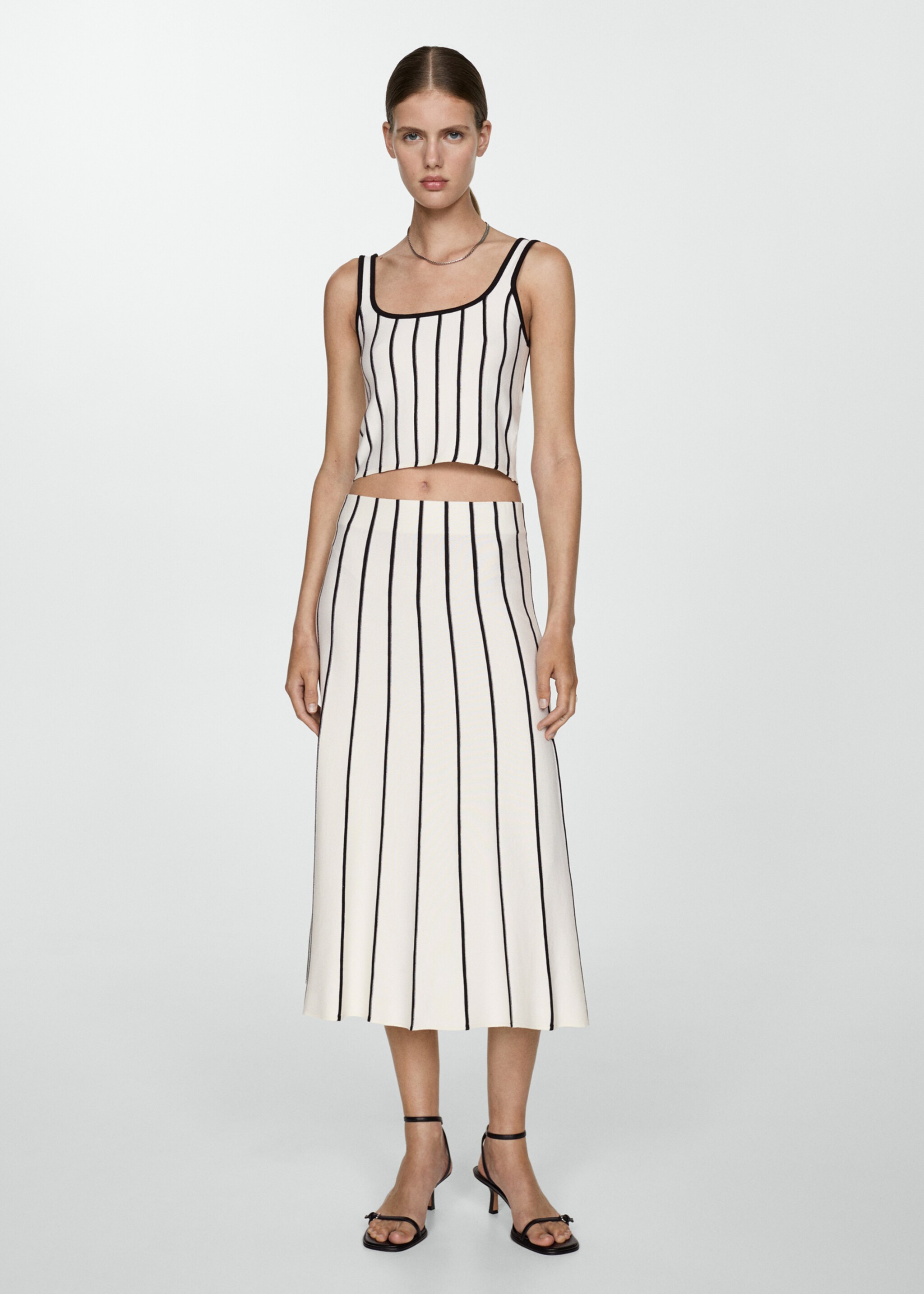 Striped knitted crop top - General plane