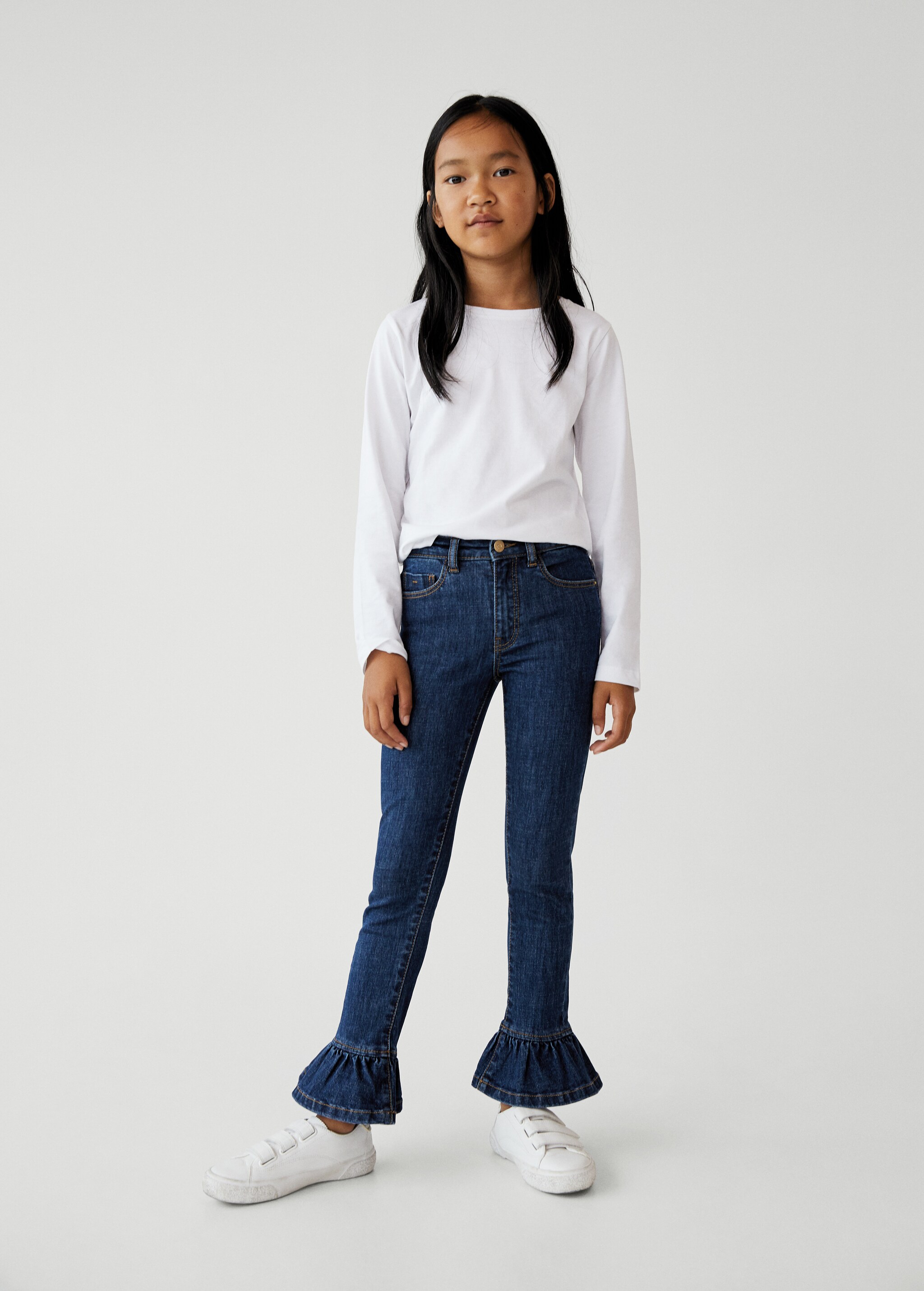 Frilled cotton jeans - General plane