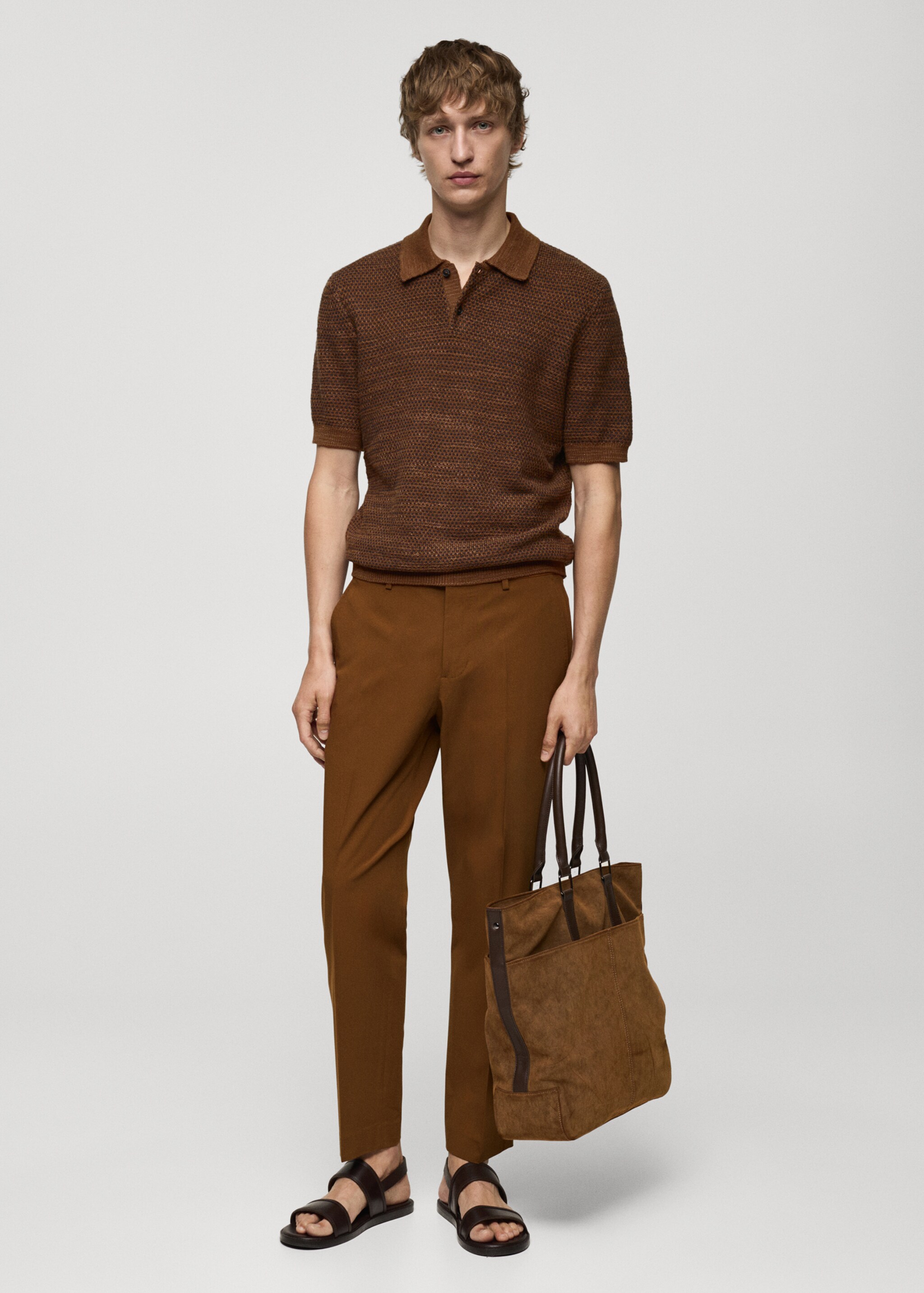Structured knit cotton polo - General plane