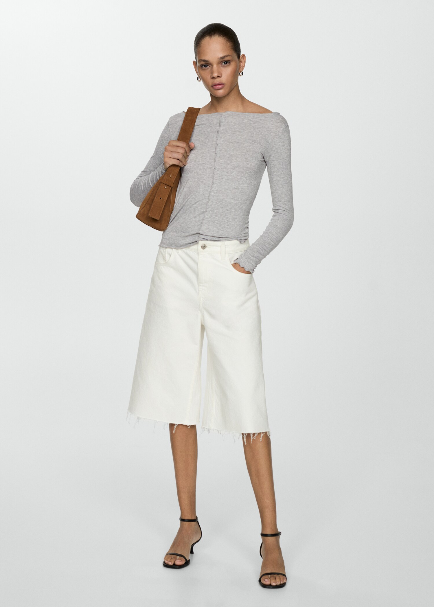 Μπλούζα μακρύ μανίκι rib - Γενικό πλάνο