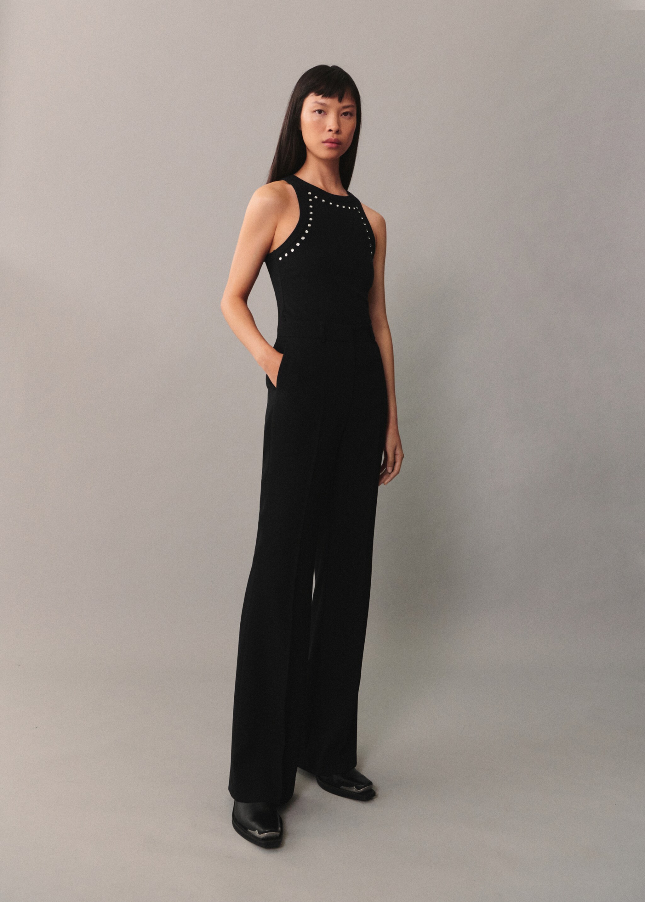 Crystal crop top - General plane, Black. Ref: 77045667-00.