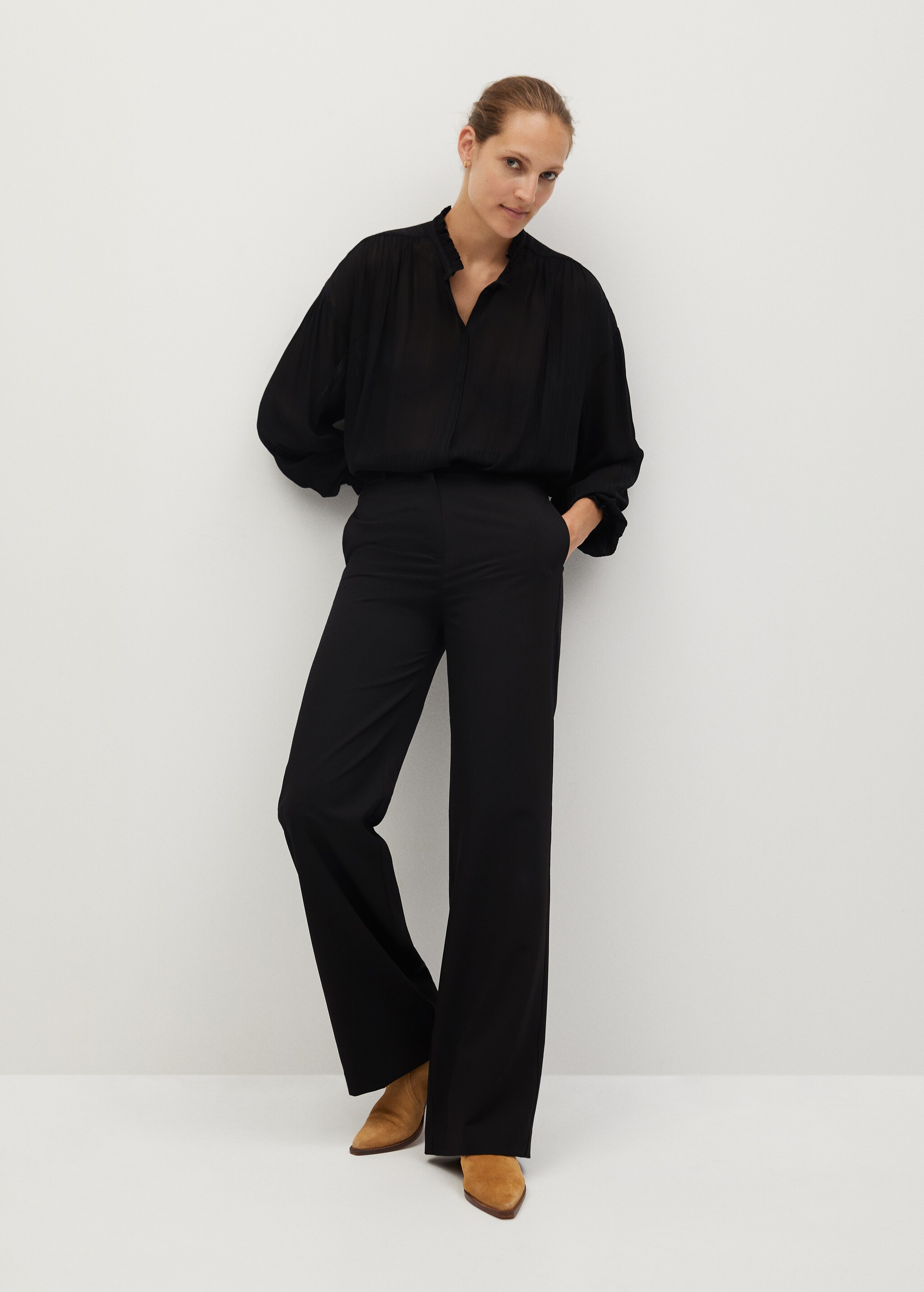 Sheer striped blouse - General plane